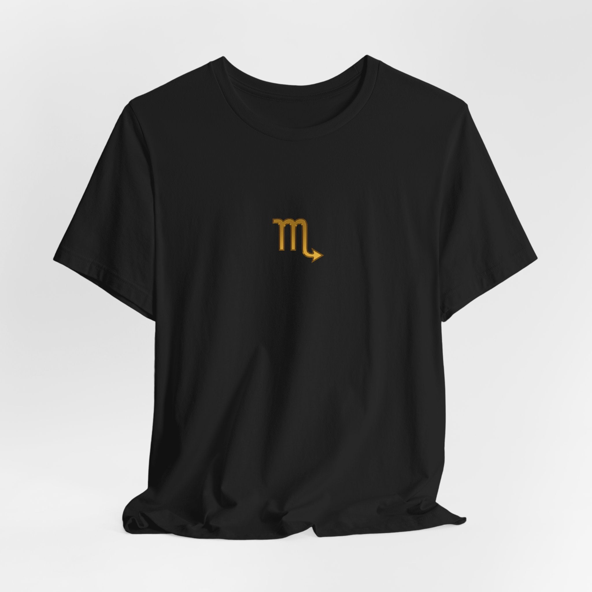 Scorpio Zodiac Tee — Minimal Gold Symbol Shirt
