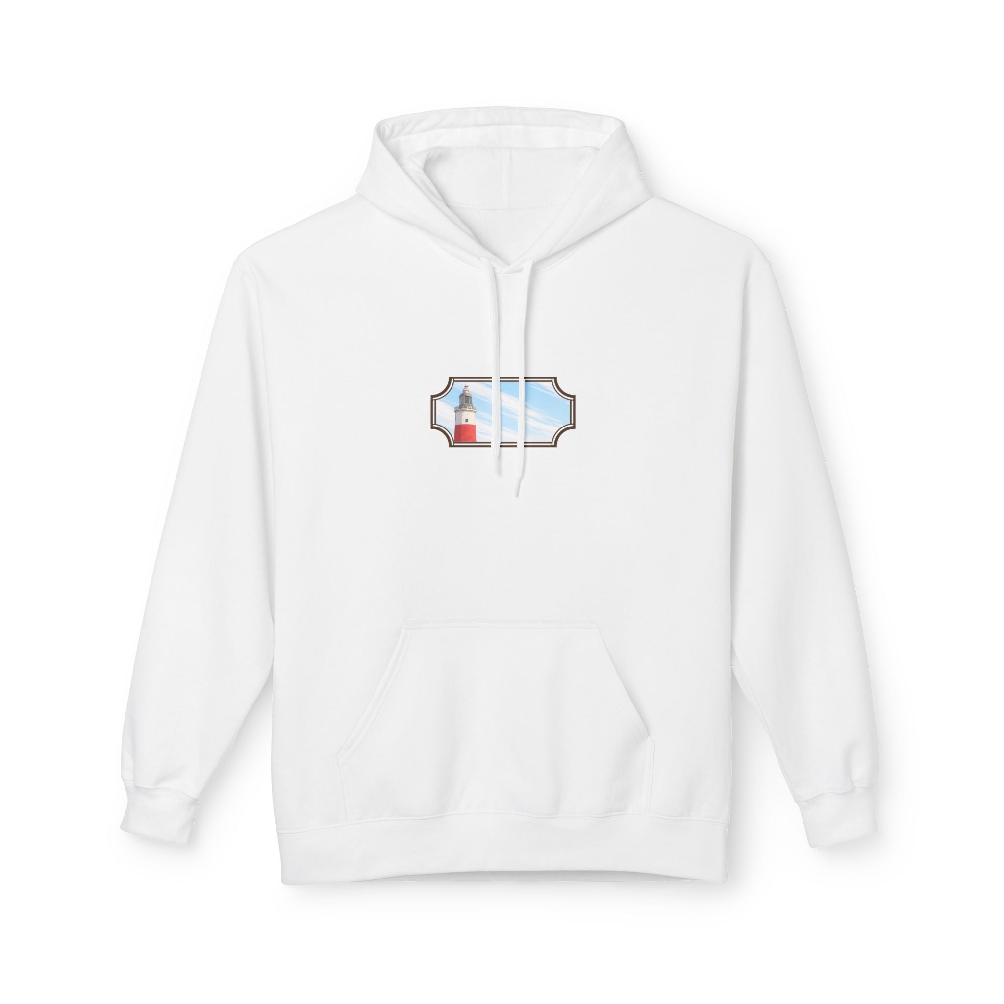 Gibraltar La Farola Hoodie — Premium Lighthouse Window Art Hoodie | Gibraltar Heritage Apparel