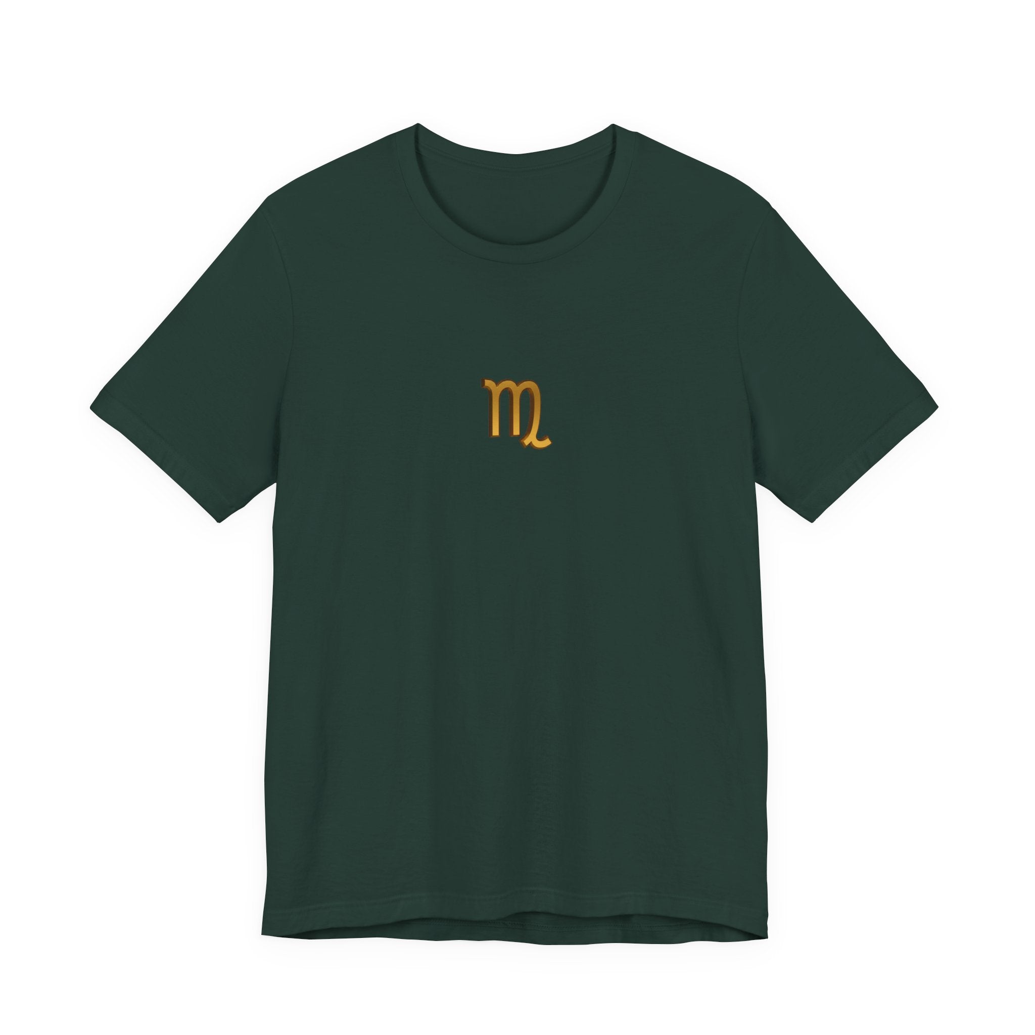 Virgo Zodiac T-Shirt — Minimal Gold Virgo Symbol Tee