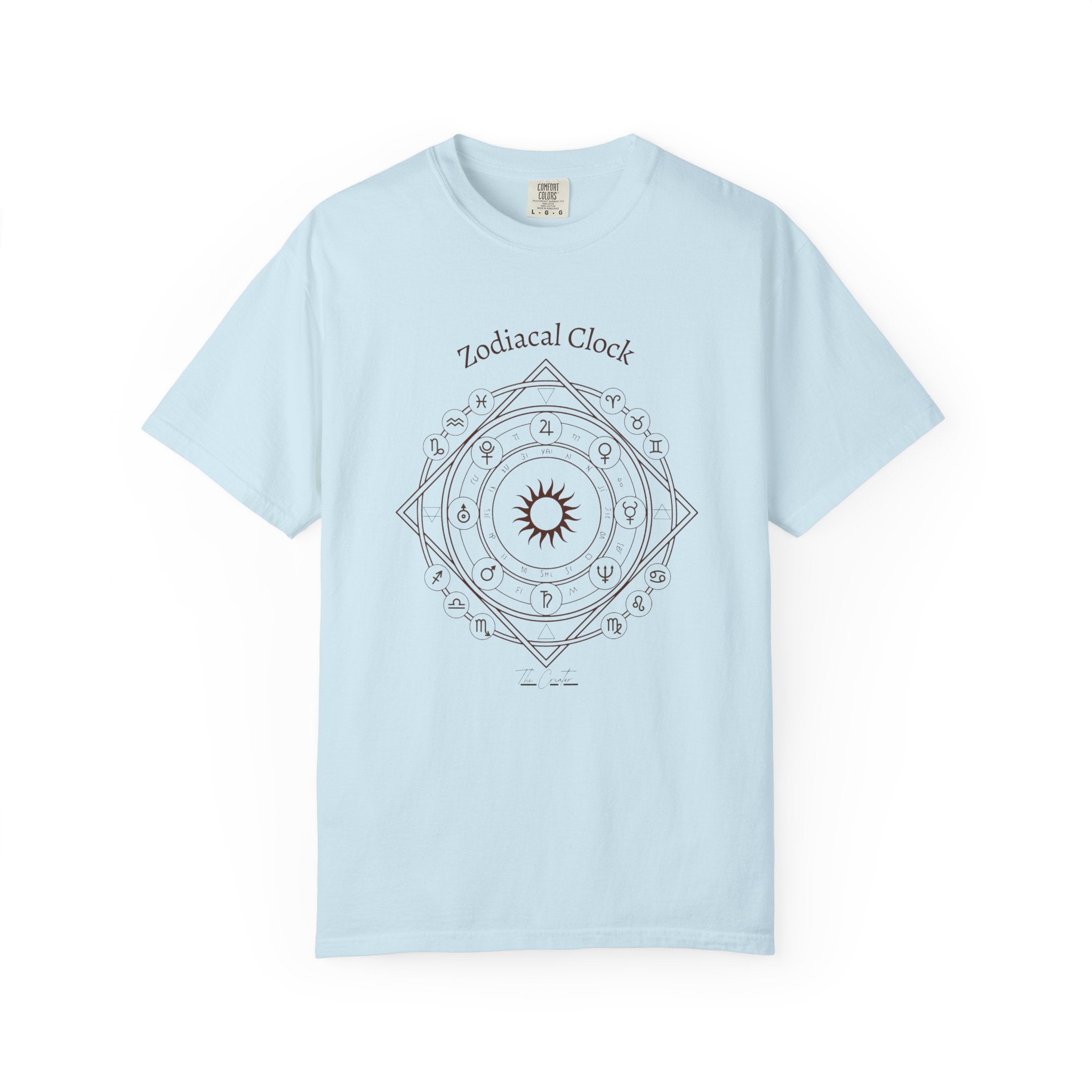 Zodiac Clock T-Shirt — Astrological Compass Tee | Minimalist Astrology Design