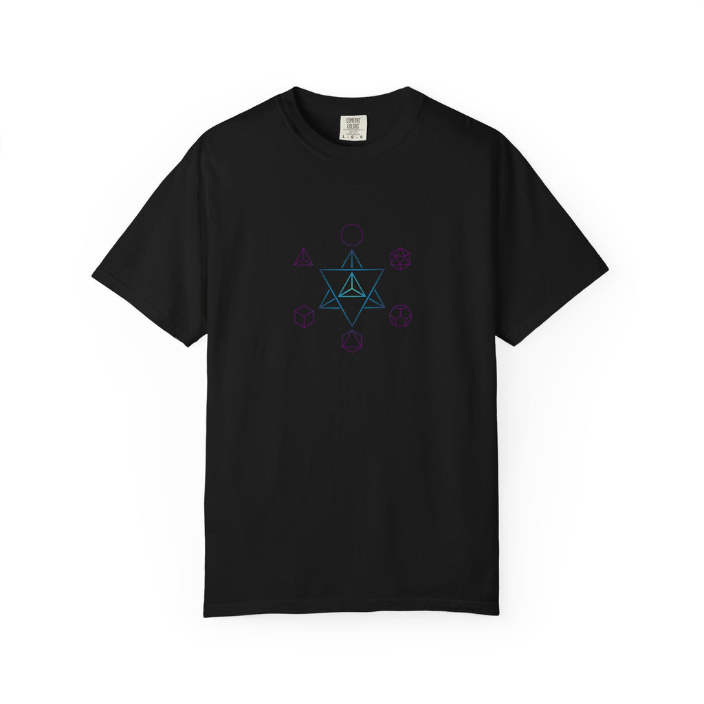 Elemental Platonic Solids T-Shirt — Sacred Geometry Elements Tee | Minimalist Design
