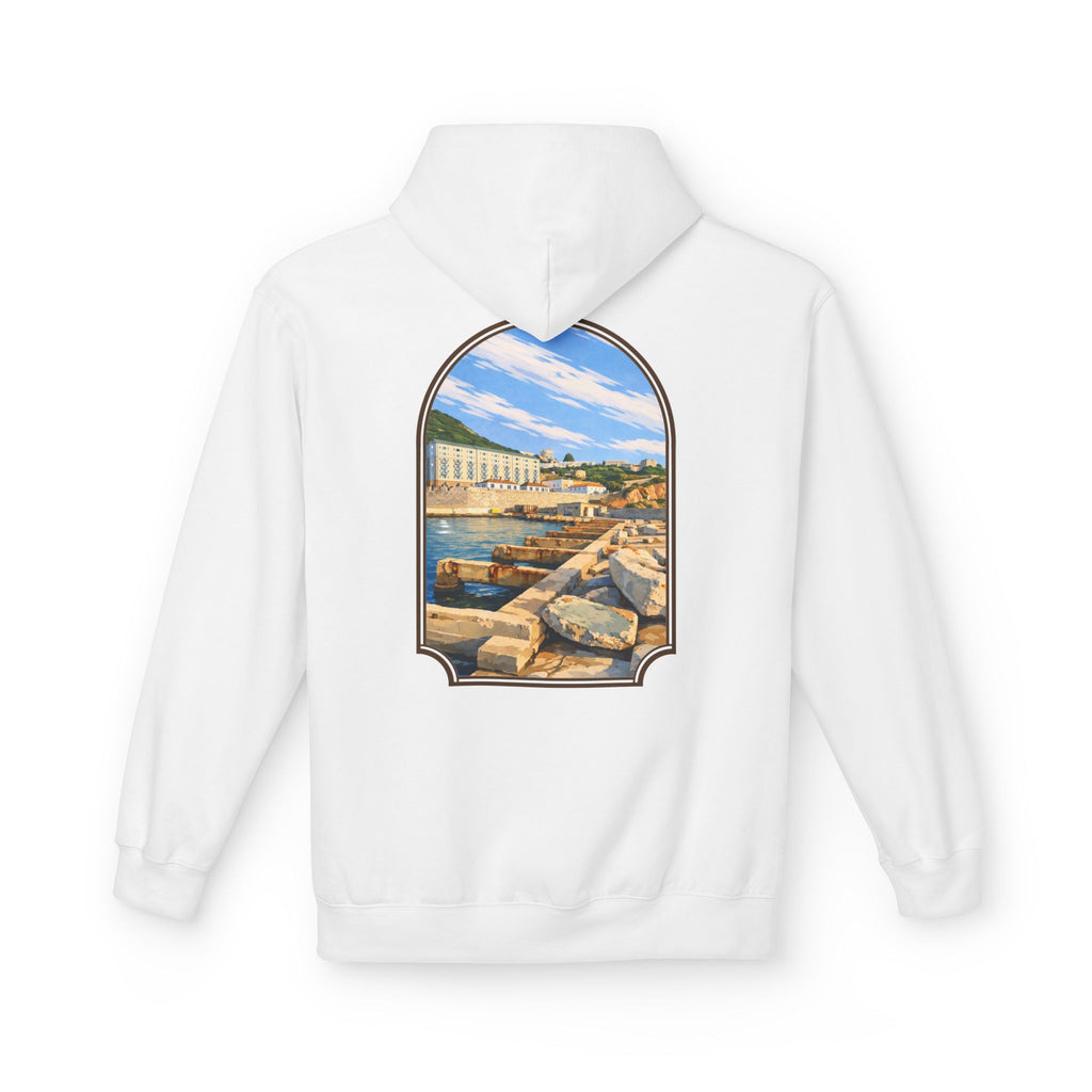 Gibraltar El Rolli Hoodie — Premium Harbor Window Art Hoodie | Gibraltar Heritage Apparel