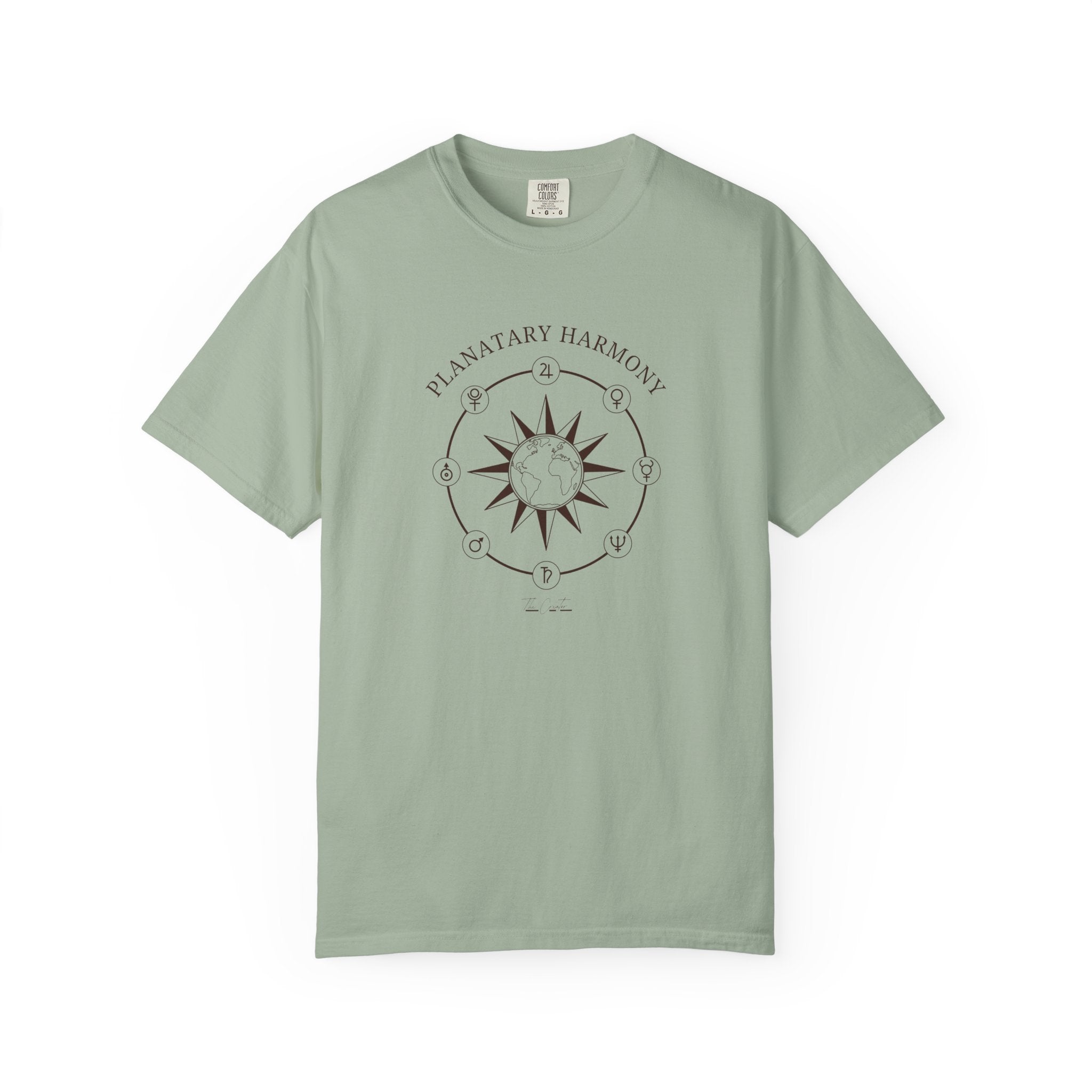 Planetary Harmony T-Shirt — Compass Sun Graphic Tee | Celestial Design
