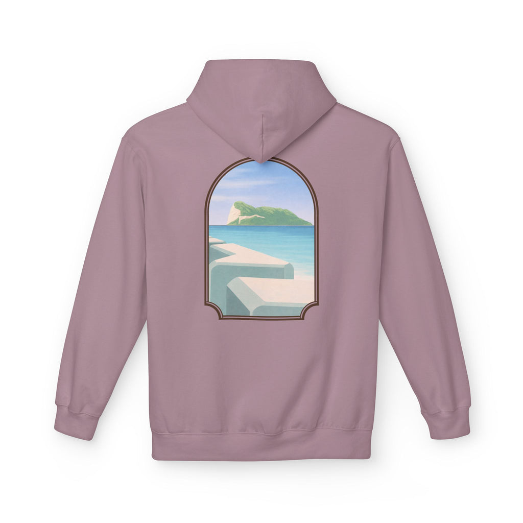 Gibraltar Del Levante Hoodie — Premium Coastal Window Art Hoodie | Gibraltar Heritage Apparel