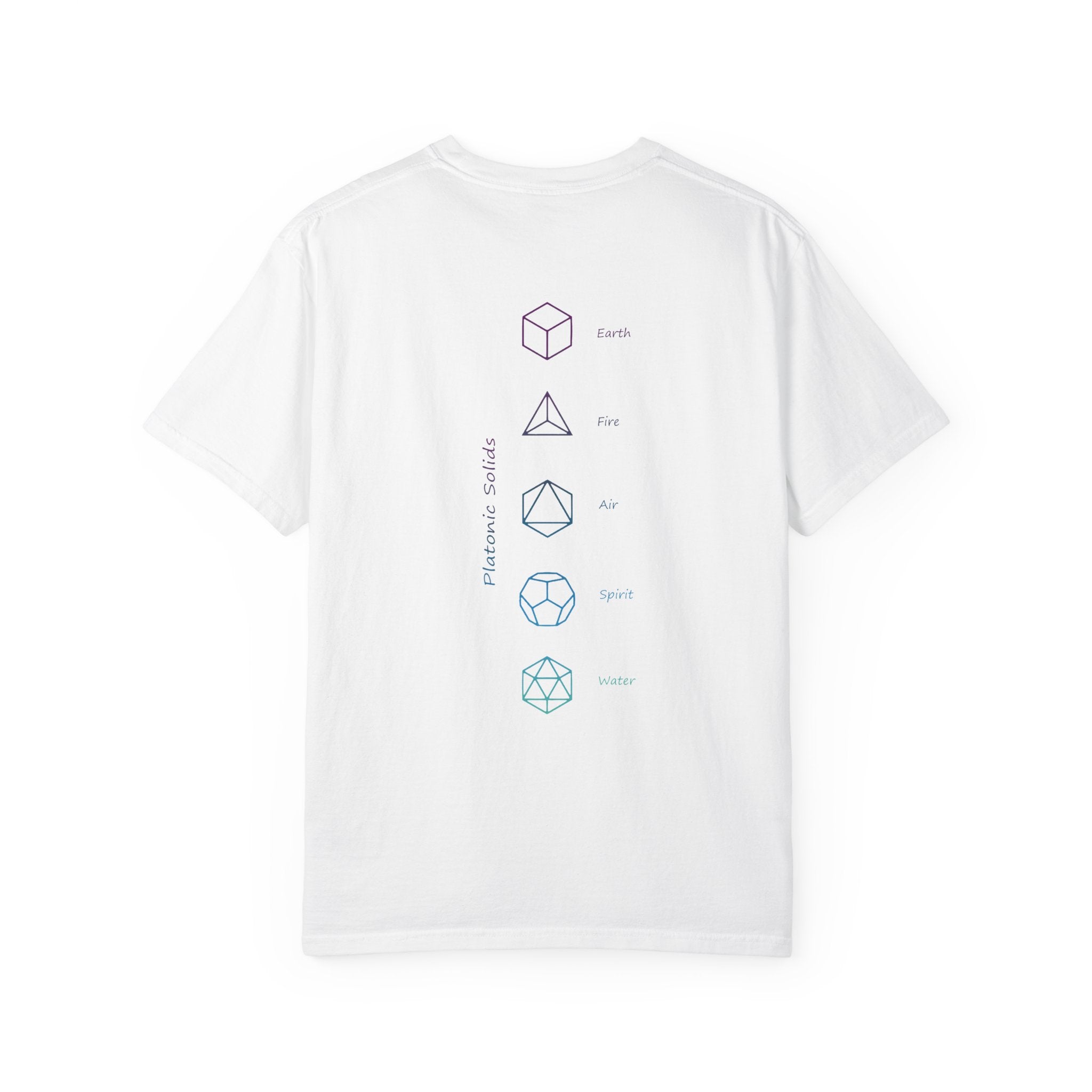 Elemental Platonic Solids T-Shirt — Sacred Geometry Elements Tee | Minimalist Design