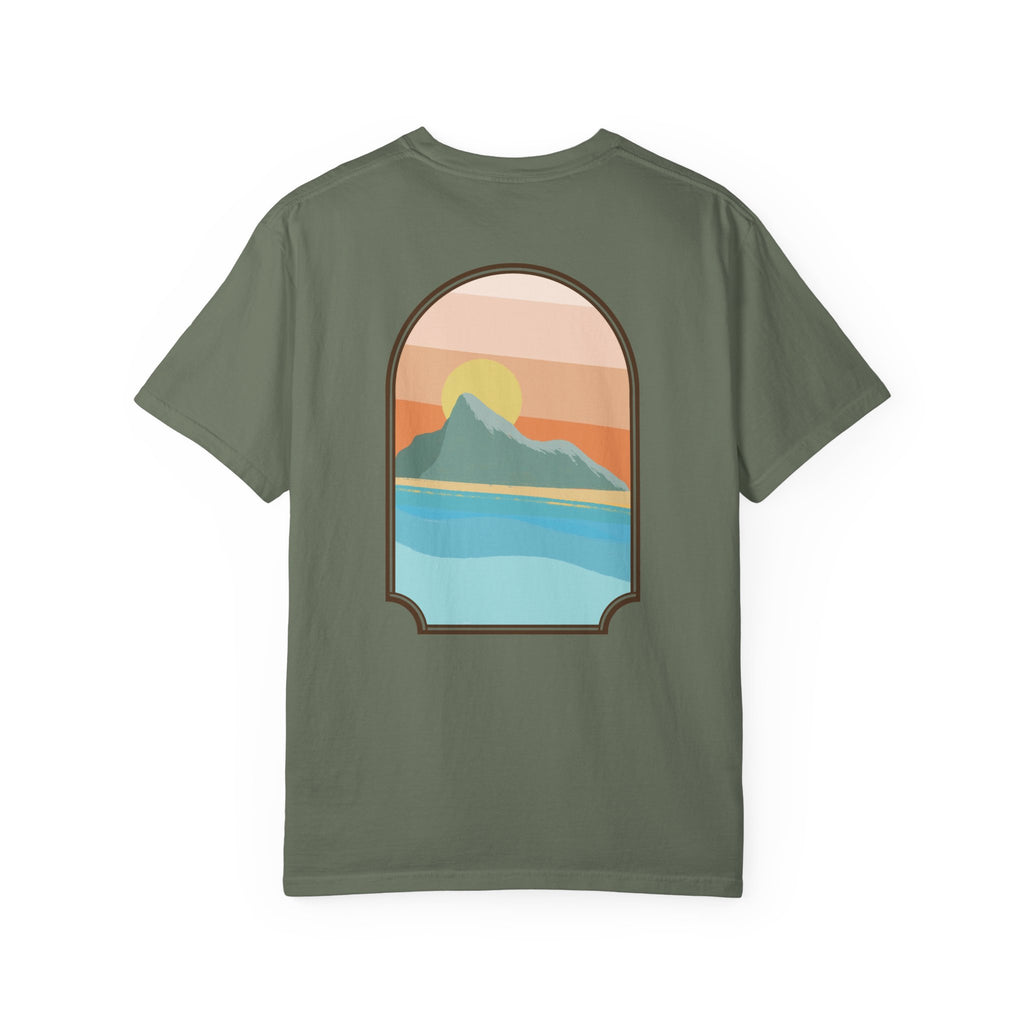 Rock of Gibraltar T-Shirt — Del Levante Coastal Art Graphic Tee | Mediterranean Landmark