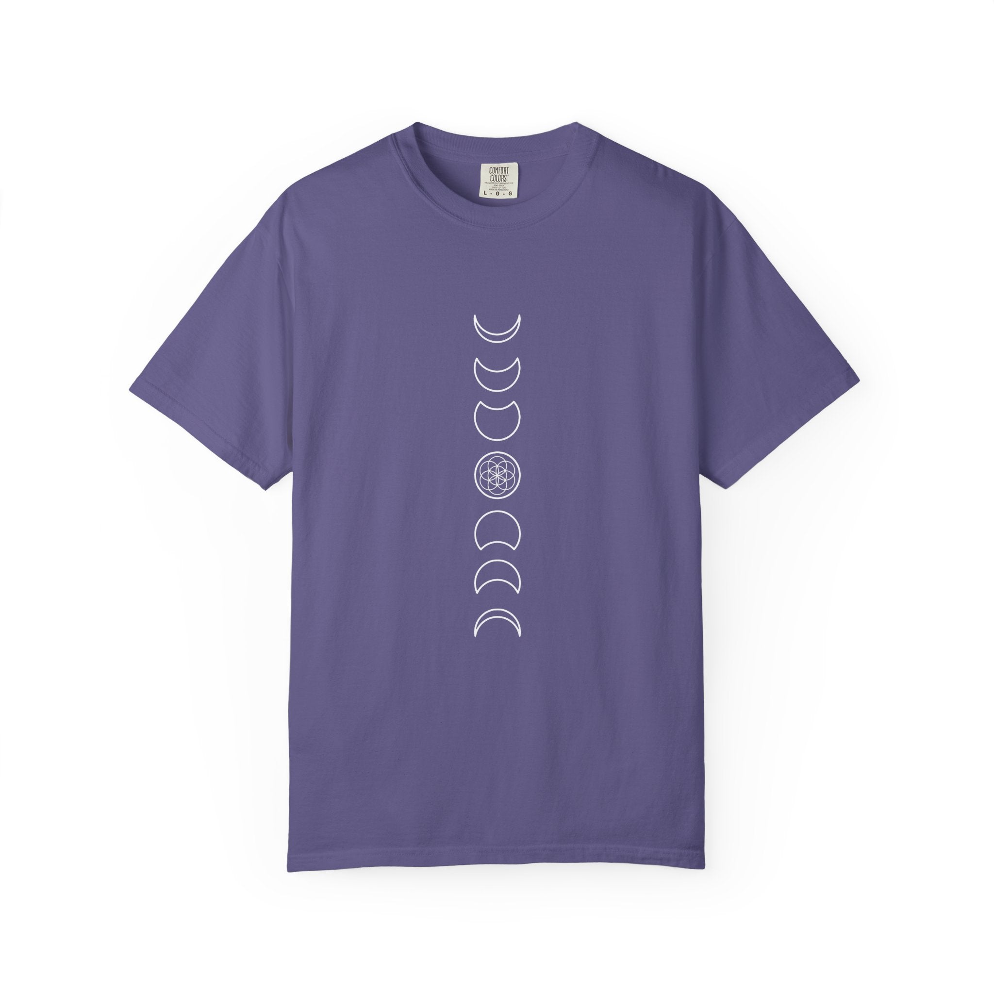 Seed of Life Moon Phases Tee — Mystical Sacred Geometry T-Shirt