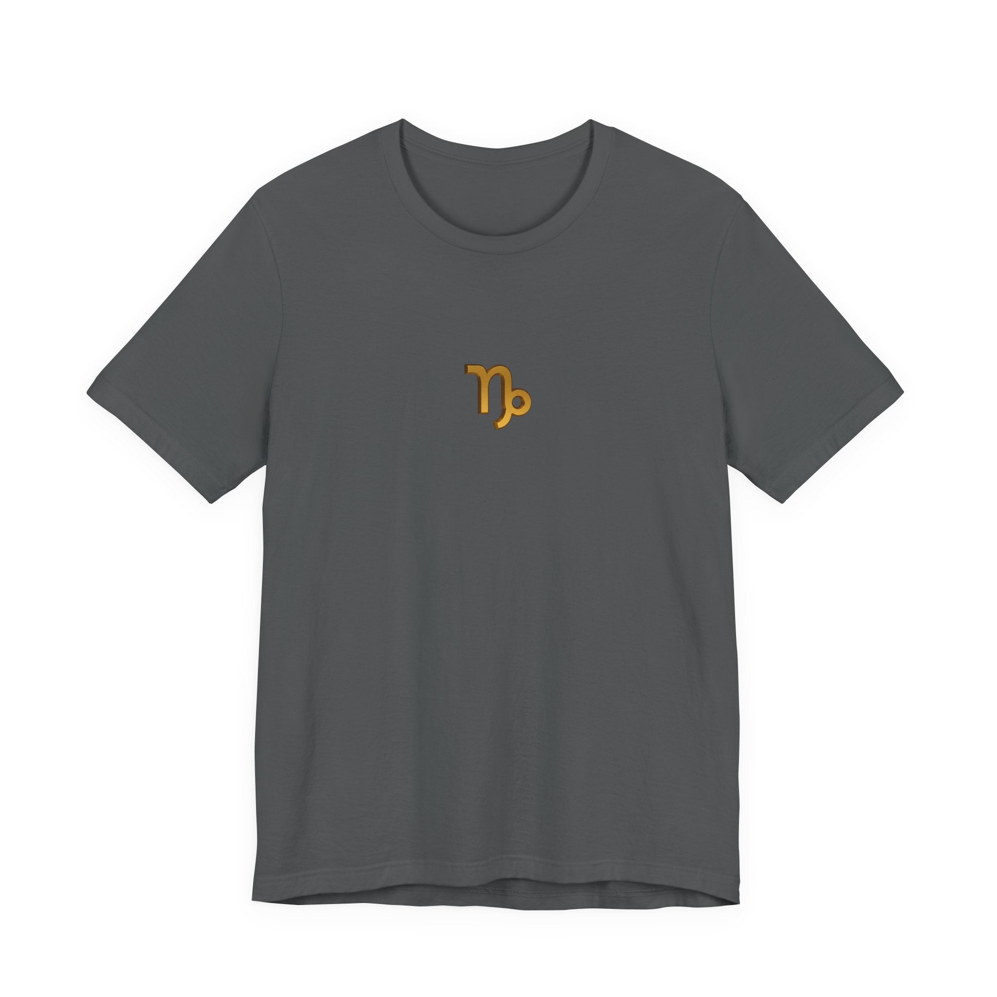 Capricorn Zodiac Tee — Minimal Gold Capricorn Symbol Shirt