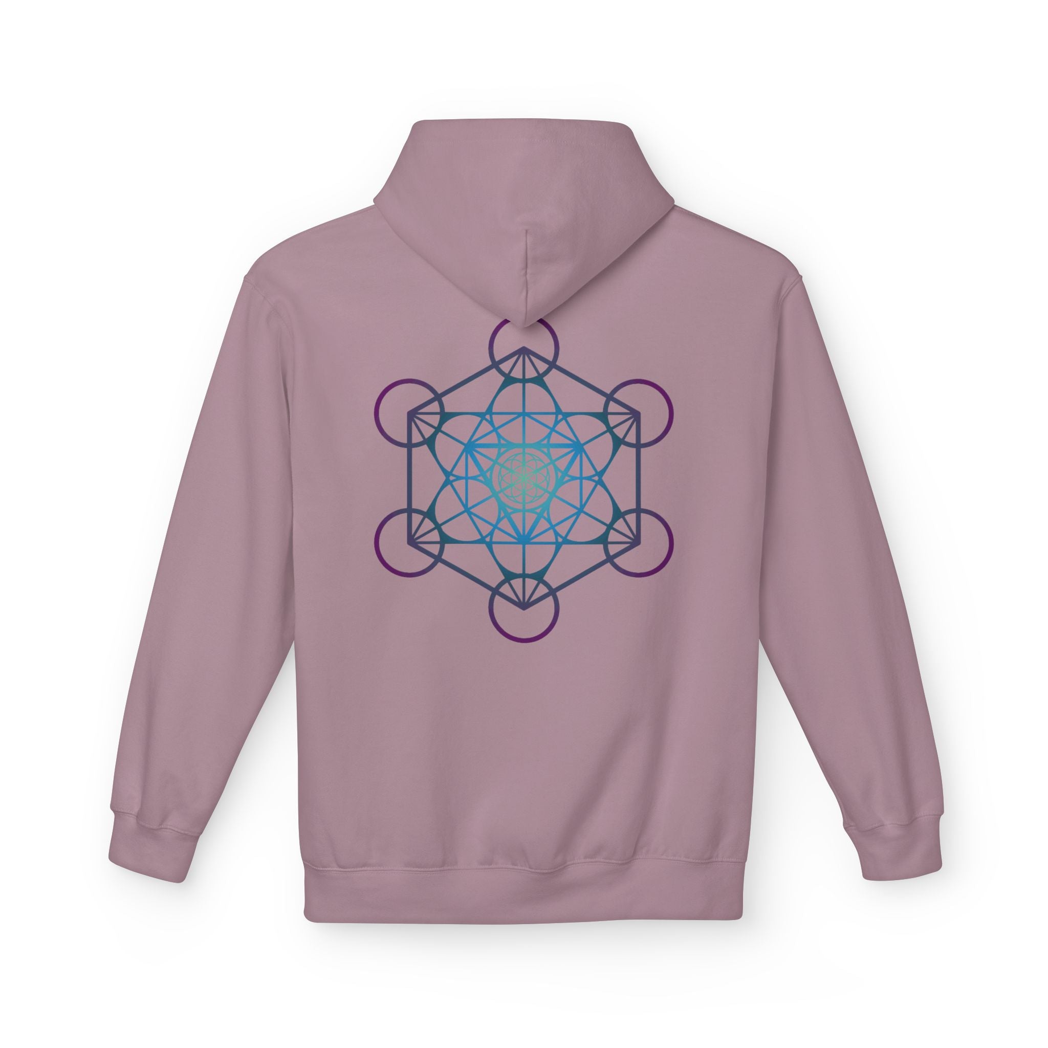 Metatron's Cube Hoodie — Sacred Geometry Spiritual Back Print Pullover