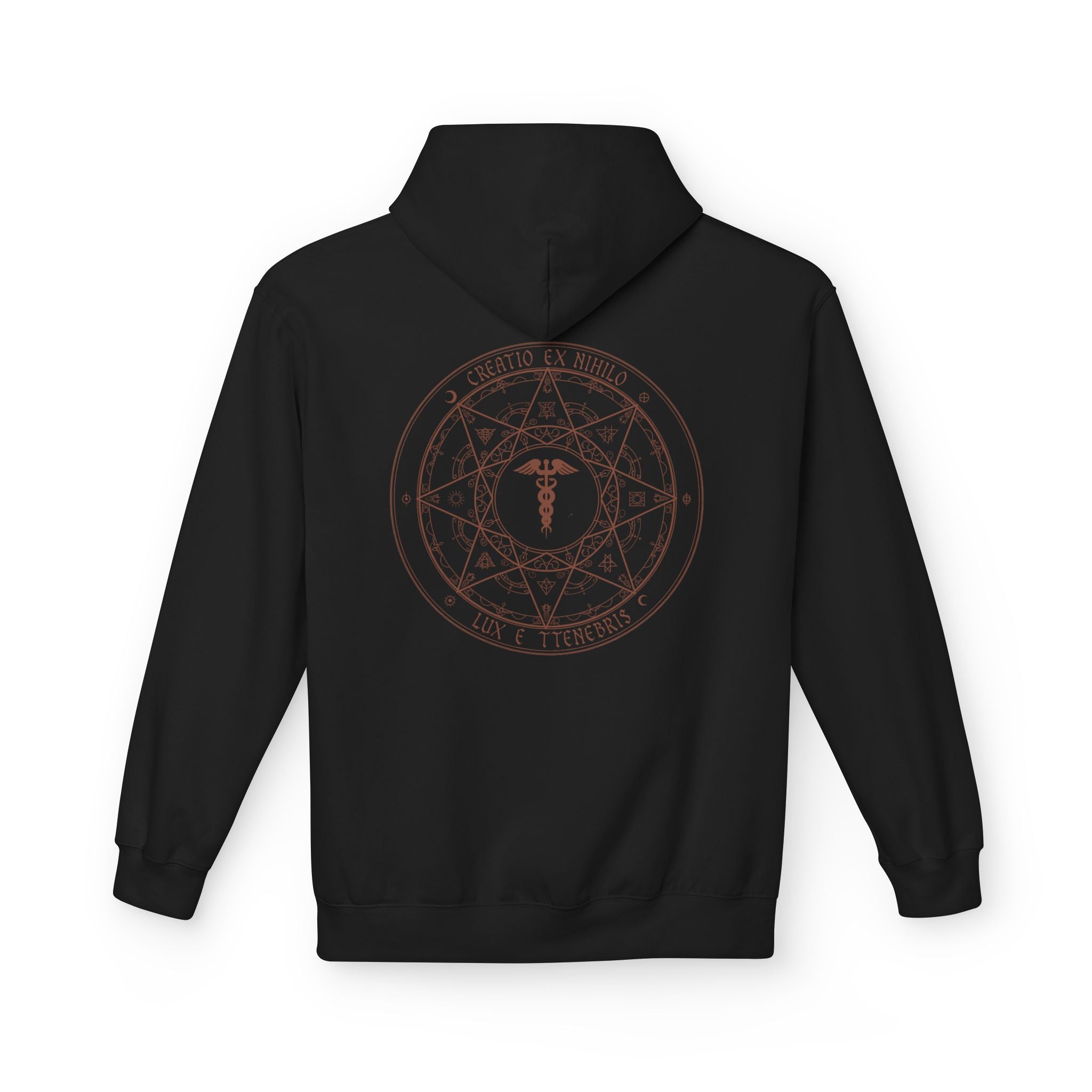 Creatio Ex Nihilo Caduceus Hoodie — Alchemical Hermetic Symbol Back Print