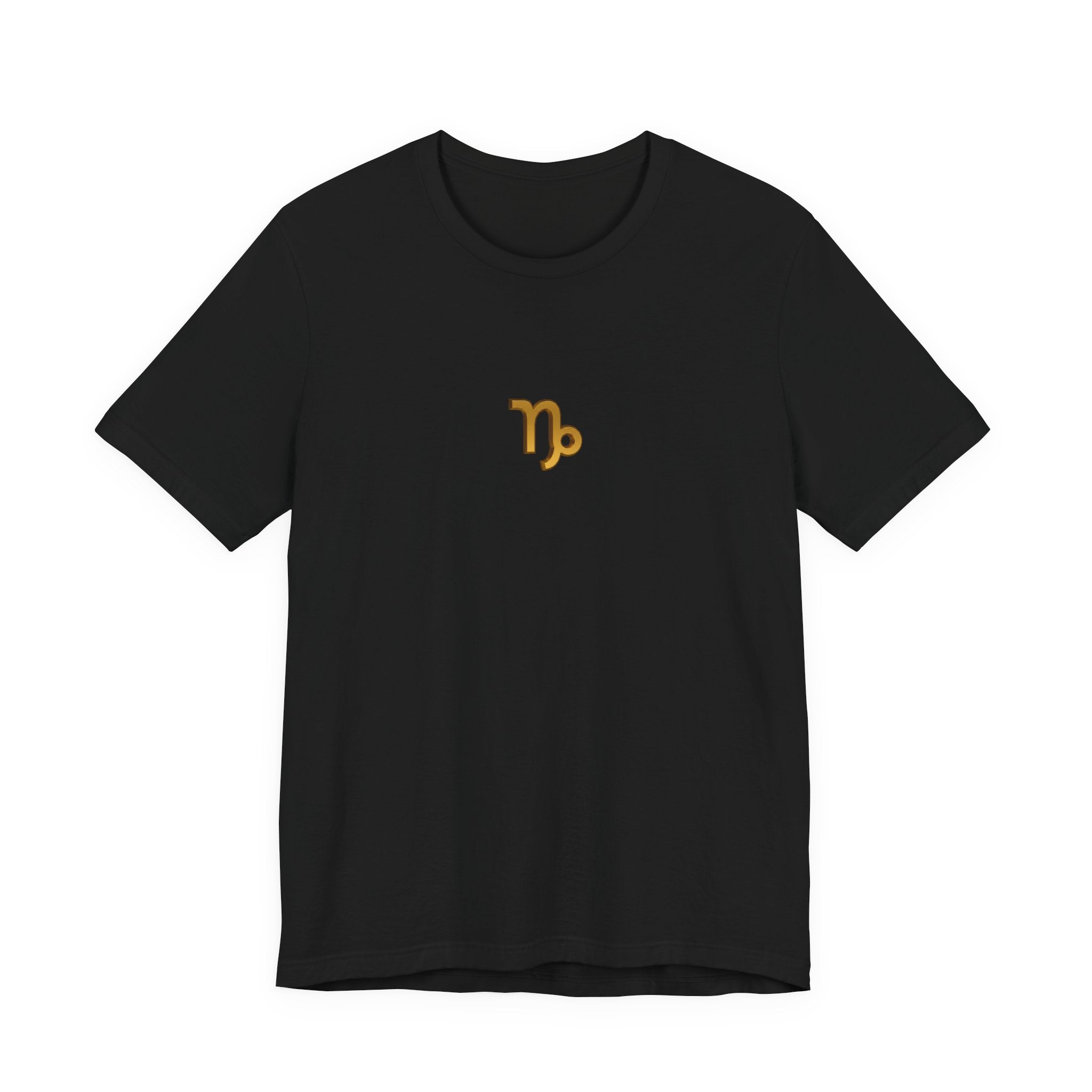 Capricorn Zodiac Tee — Minimal Gold Capricorn Symbol Shirt