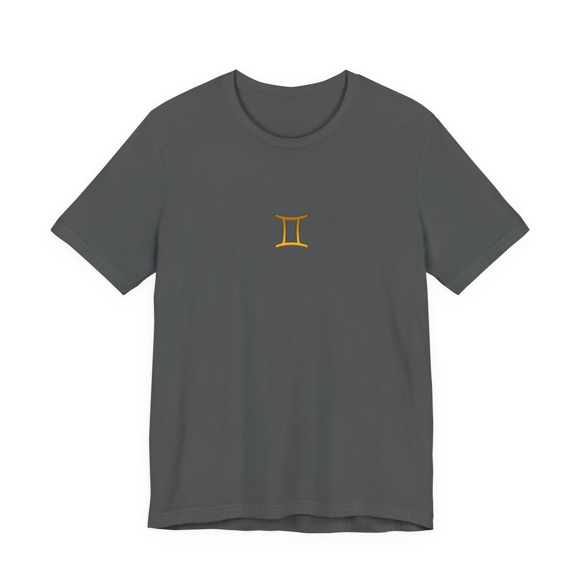 Gemini Zodiac T‑Shirt — Minimal Gold Gemini Symbol Tee