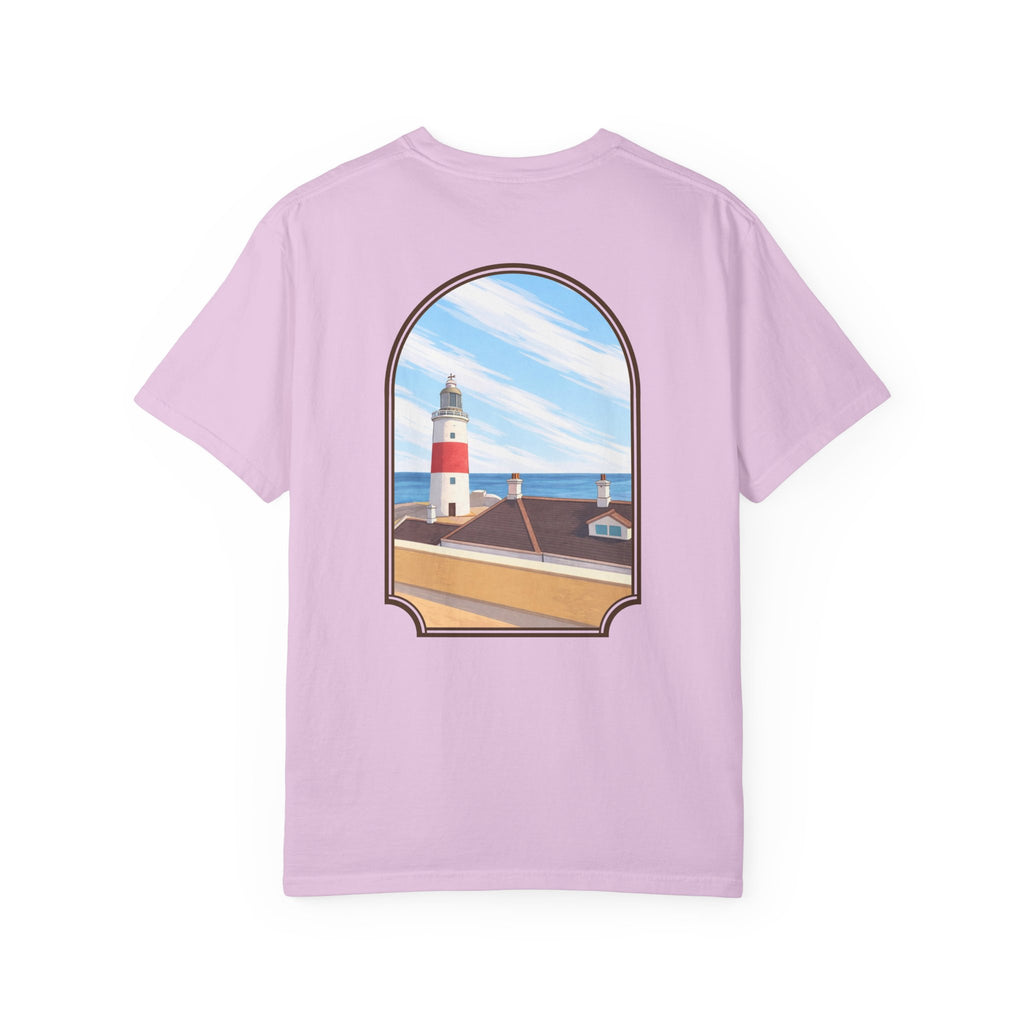 Rock of Gibraltar T-Shirt — La Farola Lighthouse Graphic Tee | Coastal Landmark