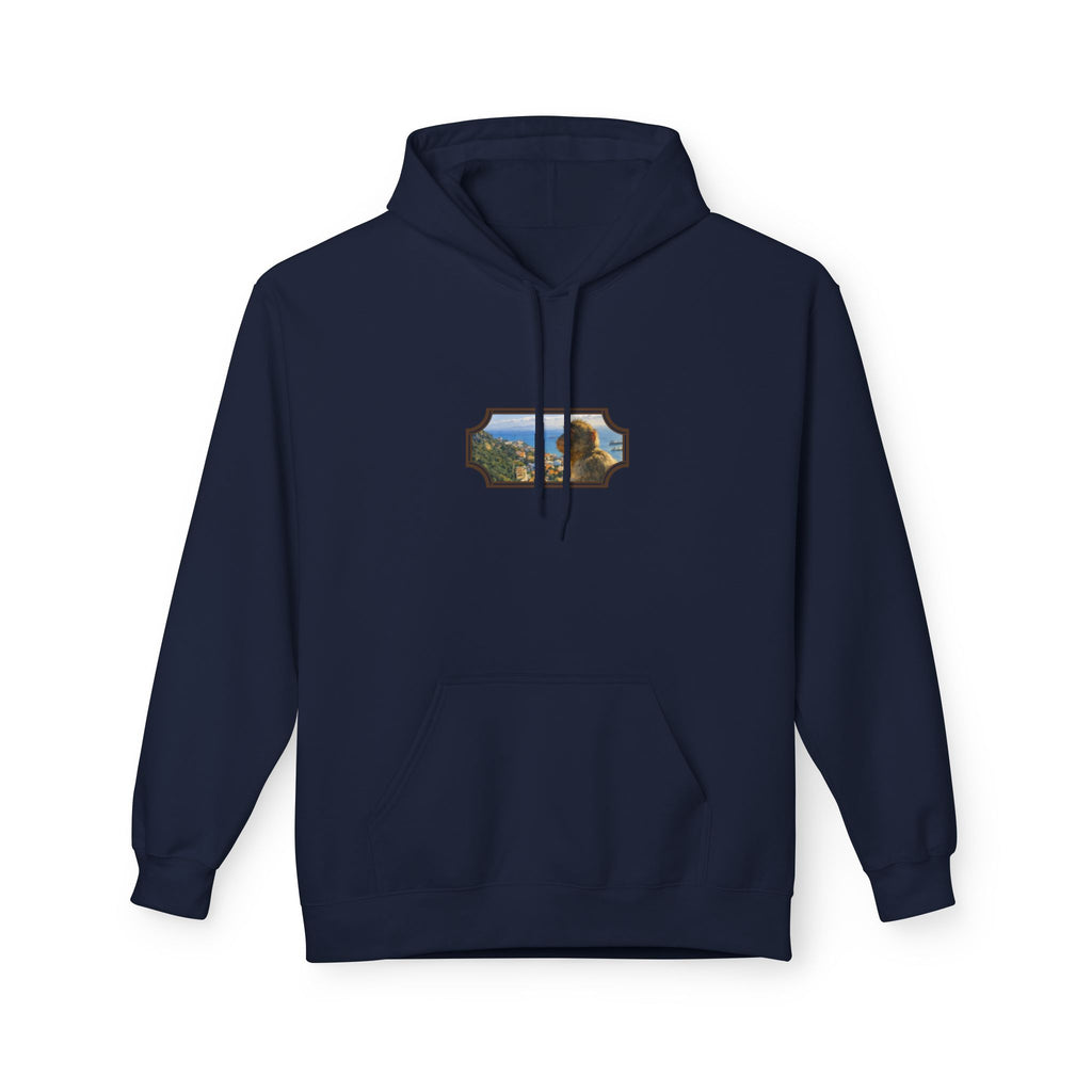 Gibraltar Sitting Barbary Macaque Hoodie — Wildlife Monkey Art Premium Fleece Sweatshirt