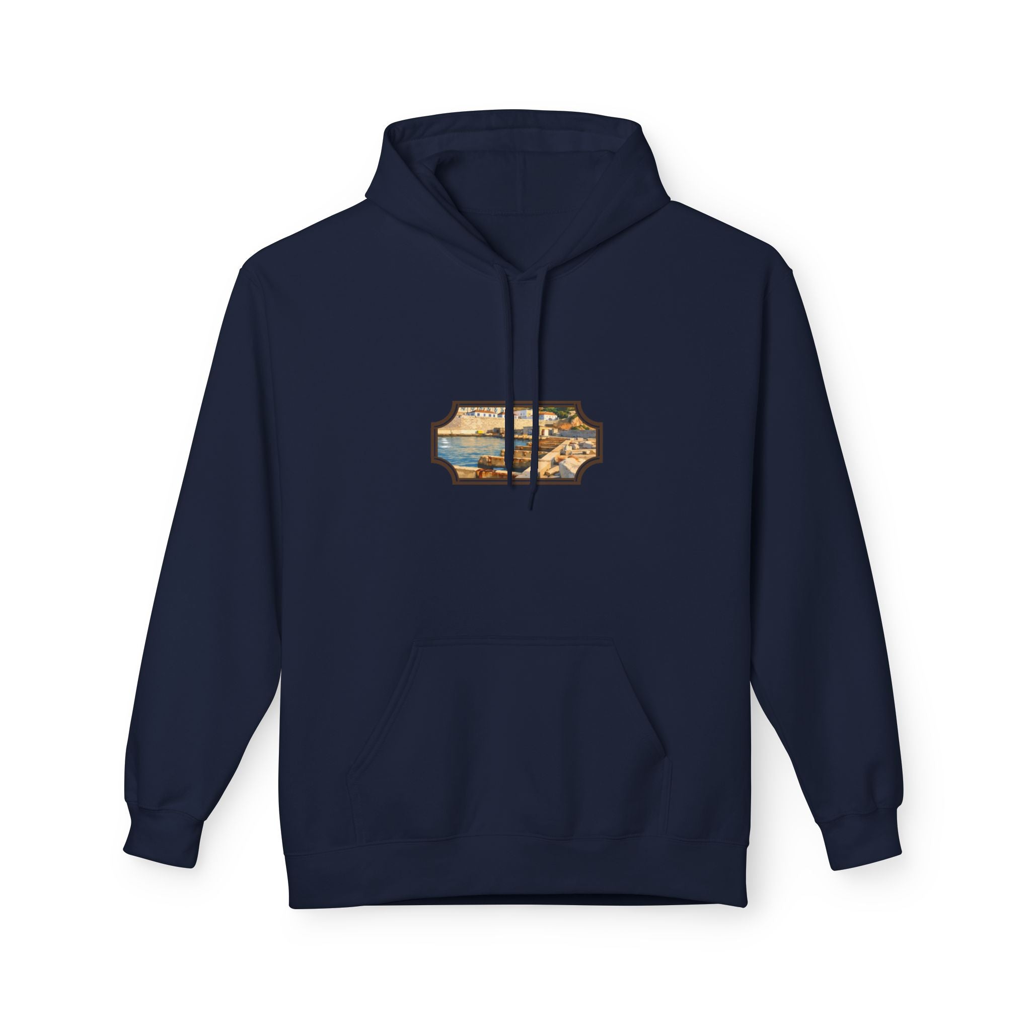 Gibraltar El Rolli Hoodie — Premium Harbor Window Art Hoodie | Gibraltar Heritage Apparel