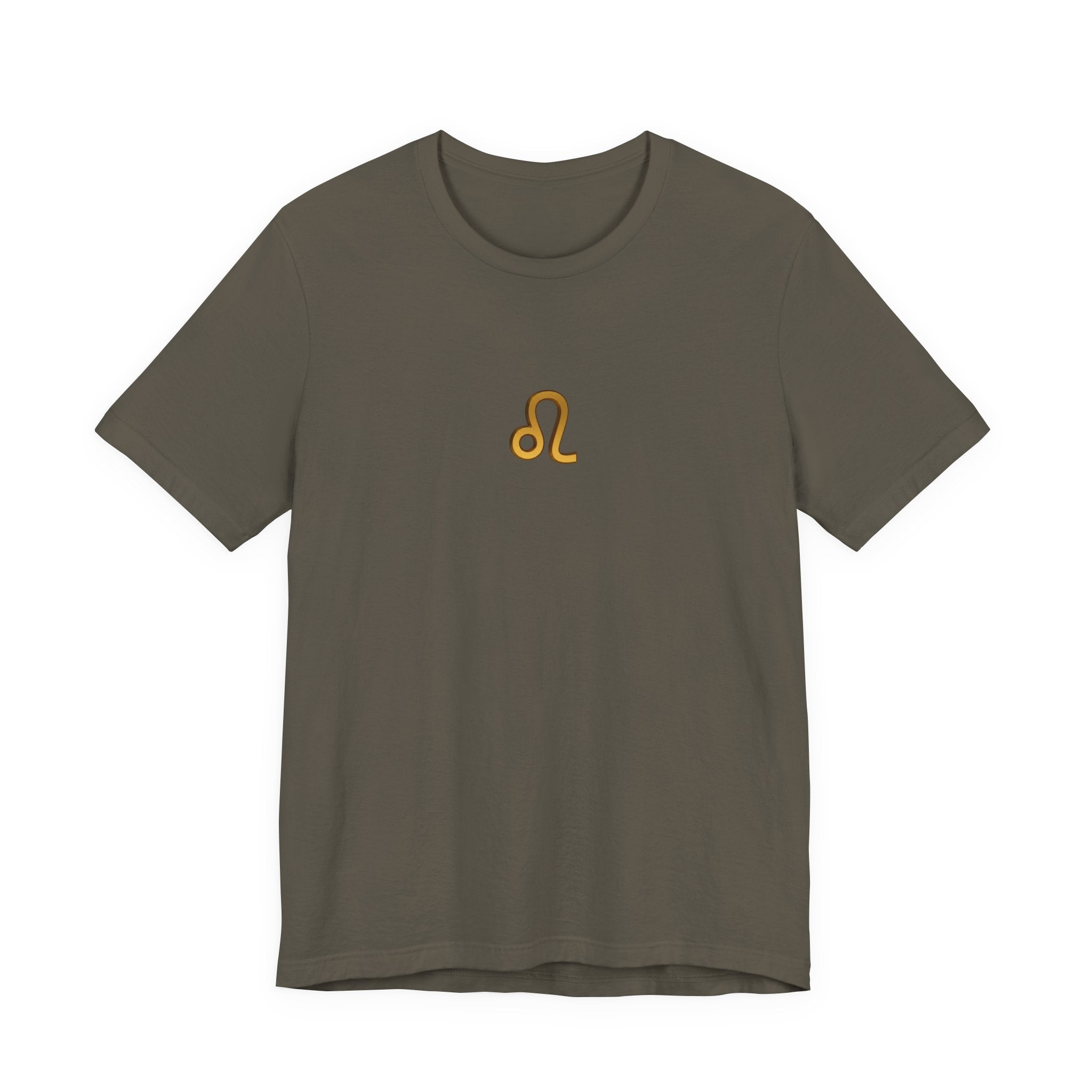 Leo Zodiac T-Shirt — Minimal Gold Leo Symbol Tee