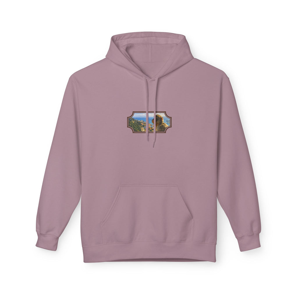 Gibraltar Sitting Barbary Macaque Hoodie — Wildlife Monkey Art Premium Fleece Sweatshirt