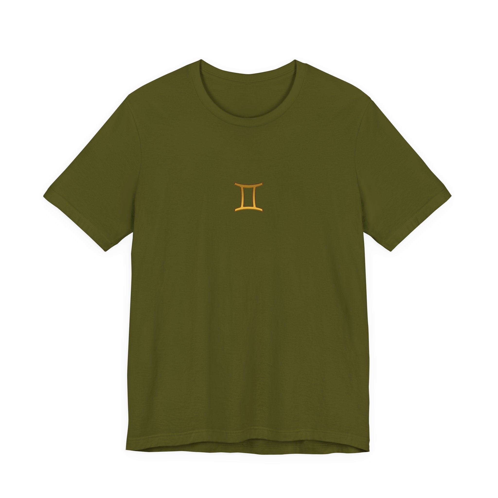 Gemini Zodiac T‑Shirt — Minimal Gold Gemini Symbol Tee