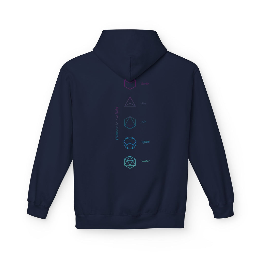Merkabah Sacred Geometry Hoodie — Minimalist Platonic Solids Elemental Design