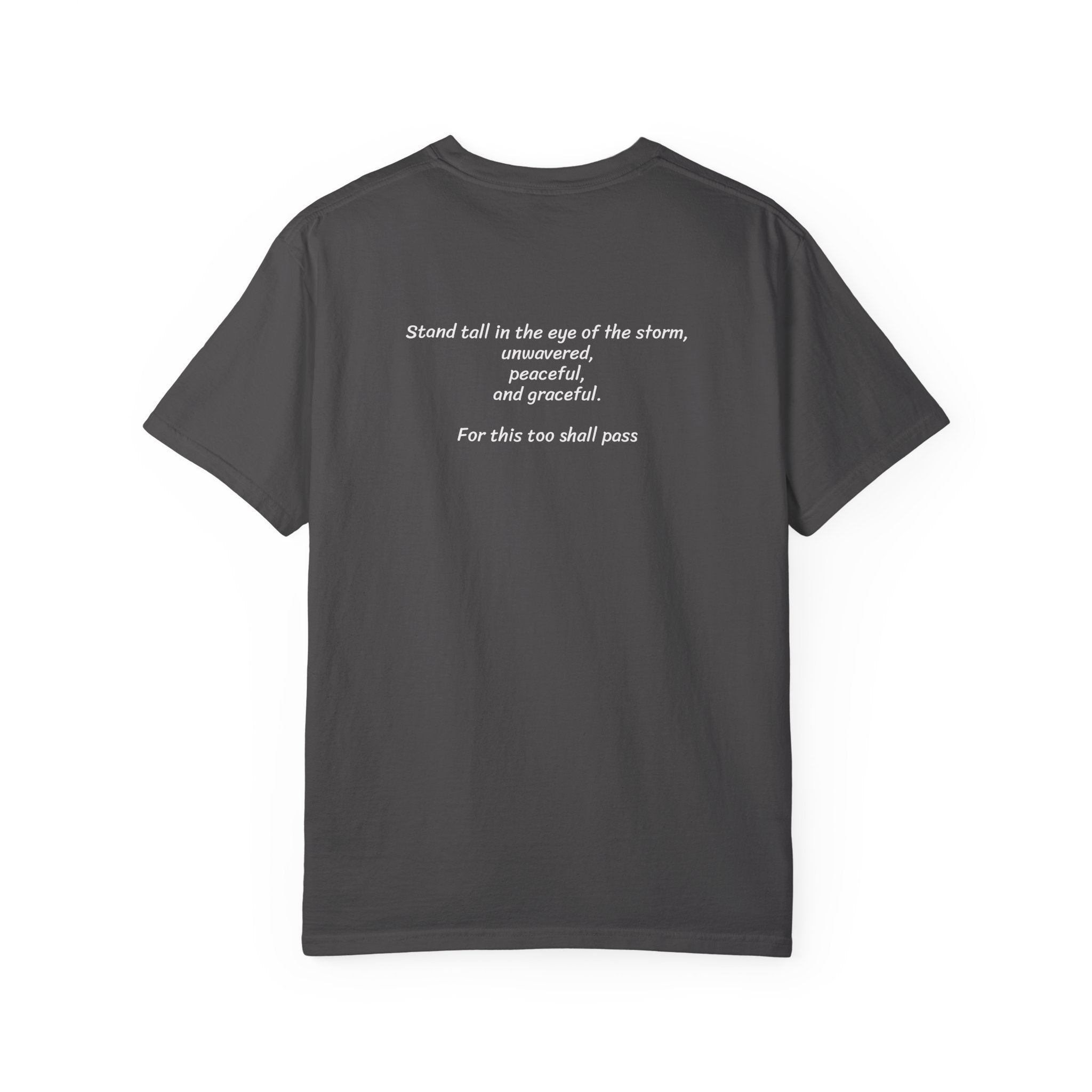 Eye of the Storm T-Shirt — Stoic Philosophy Quote Tee with Inspirational Back Print | Motivational Apparel