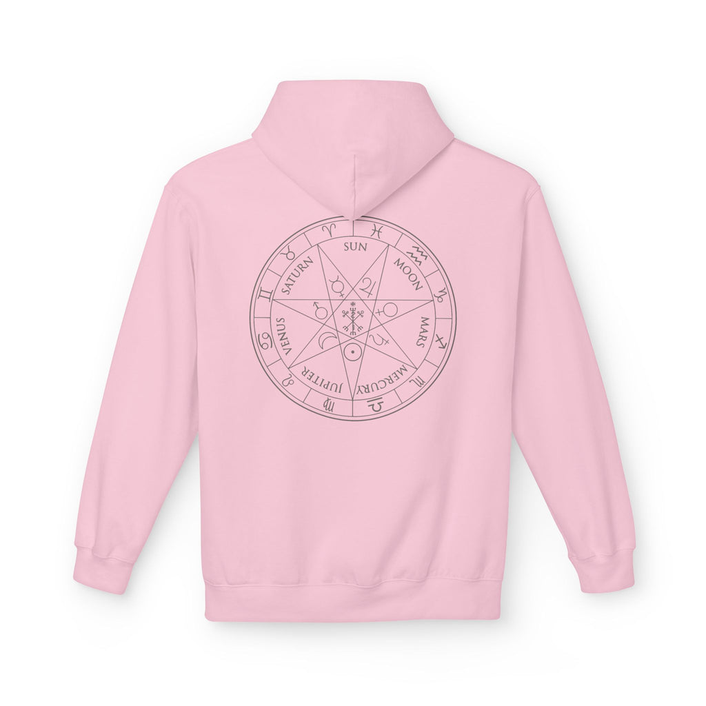 Astrology Wheel Hoodie — Minimal Zodiac Chart Pullover | Celestial Horoscope Design