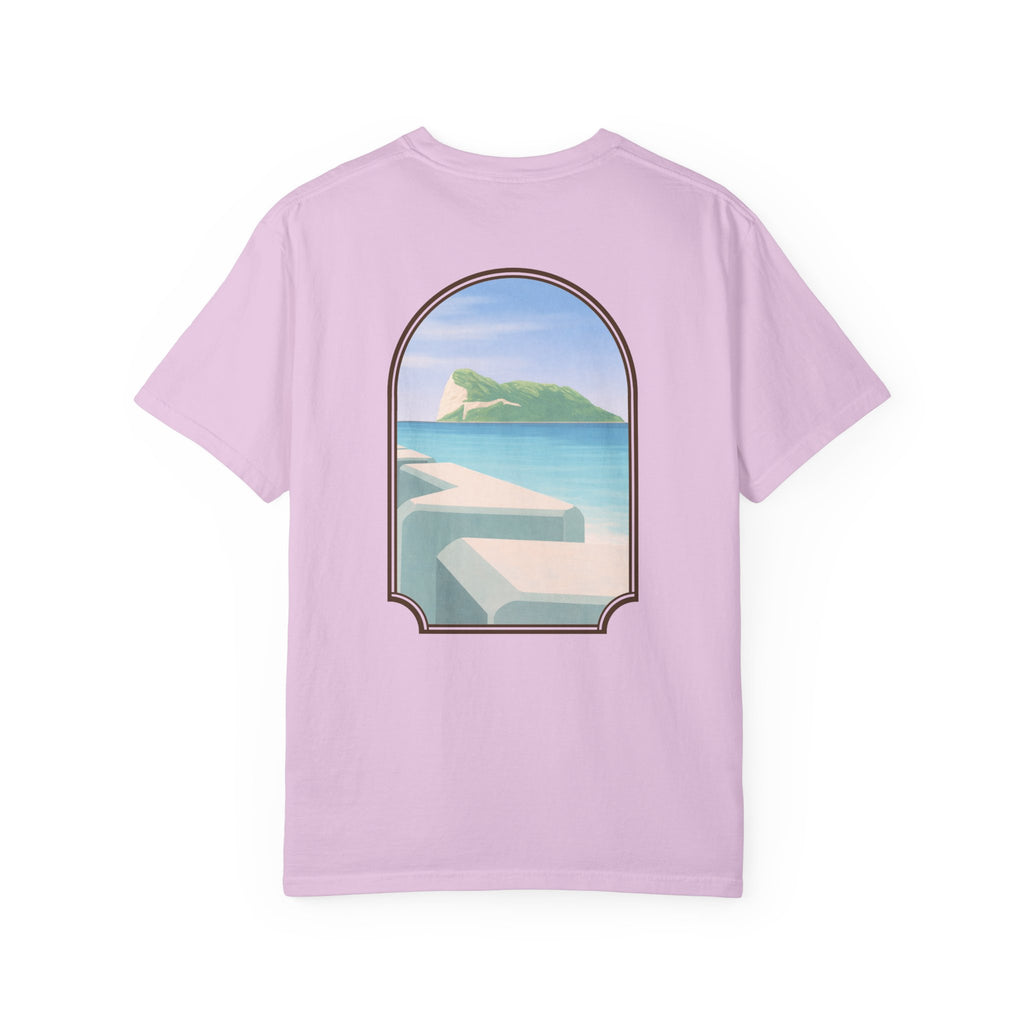 Gibraltar T-Shirt — Del Poniente Coastal Graphic Tee | Mediterranean Landmark