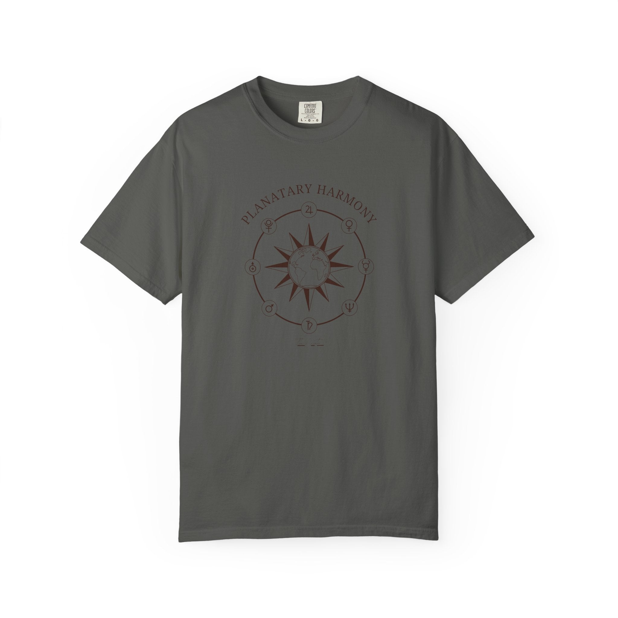 Planetary Harmony T-Shirt — Compass Sun Graphic Tee | Celestial Design