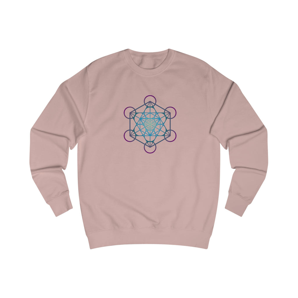 Metatron's Cube Sweatshirt — Sacred Geometry Pastel Spiritual Crewneck