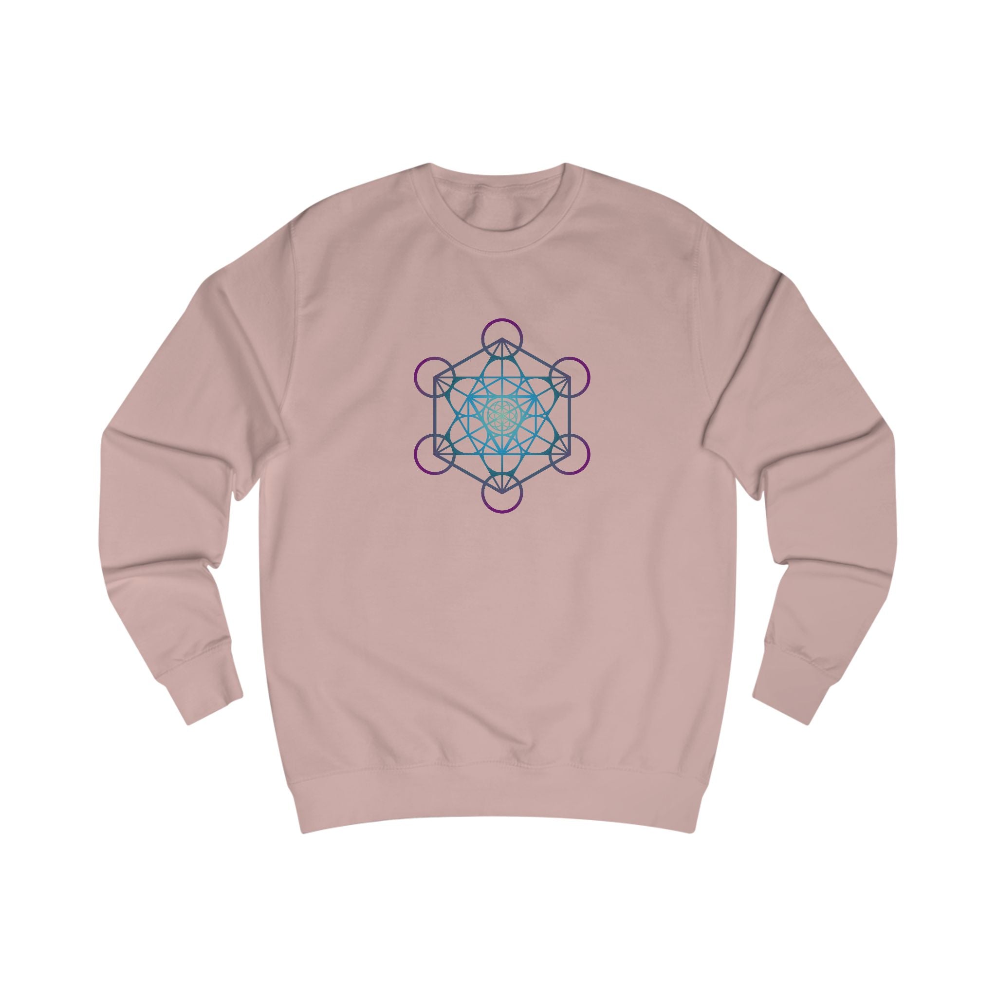 Metatron's Cube Sweatshirt — Sacred Geometry Pastel Spiritual Crewneck