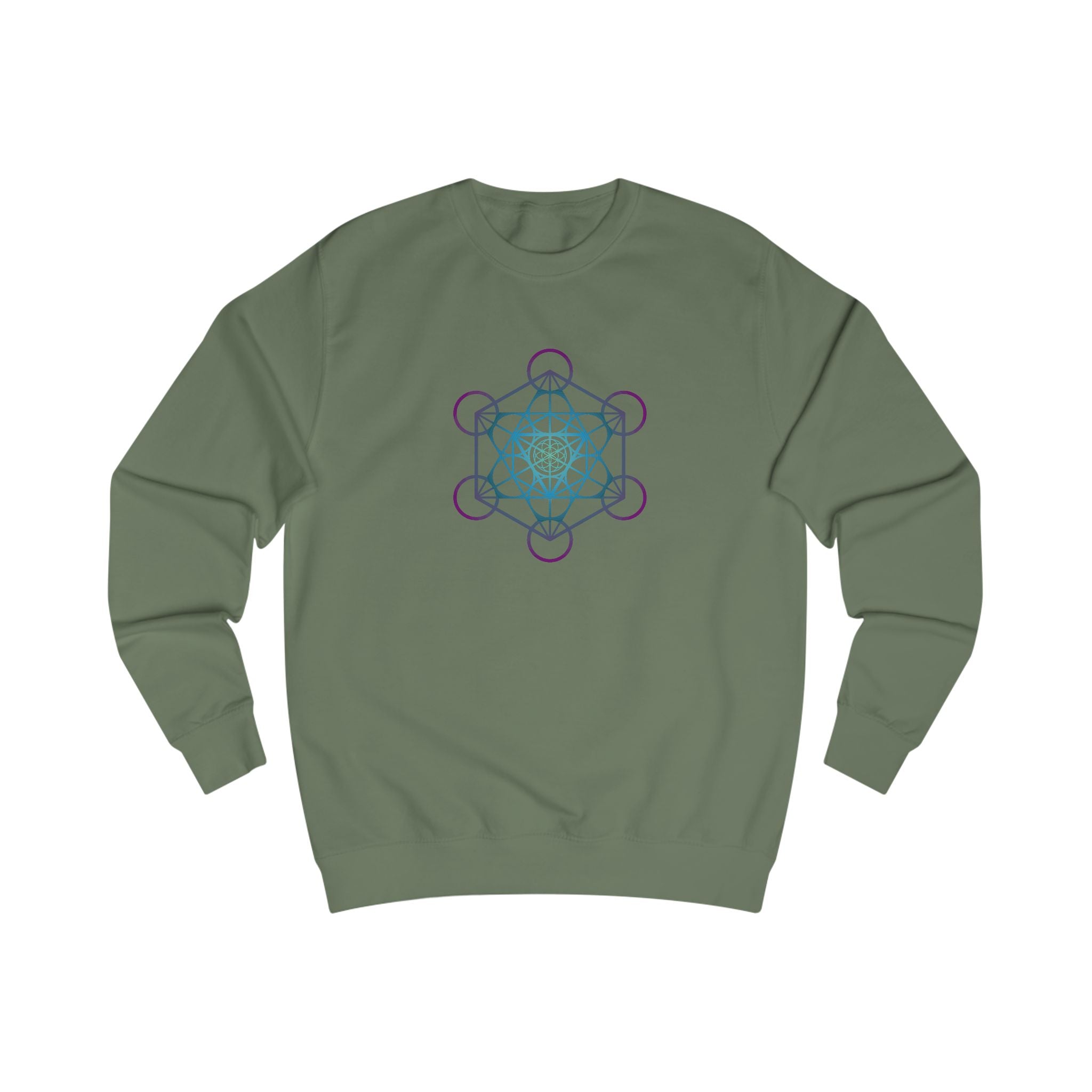 Metatron's Cube Sweatshirt — Sacred Geometry Pastel Spiritual Crewneck