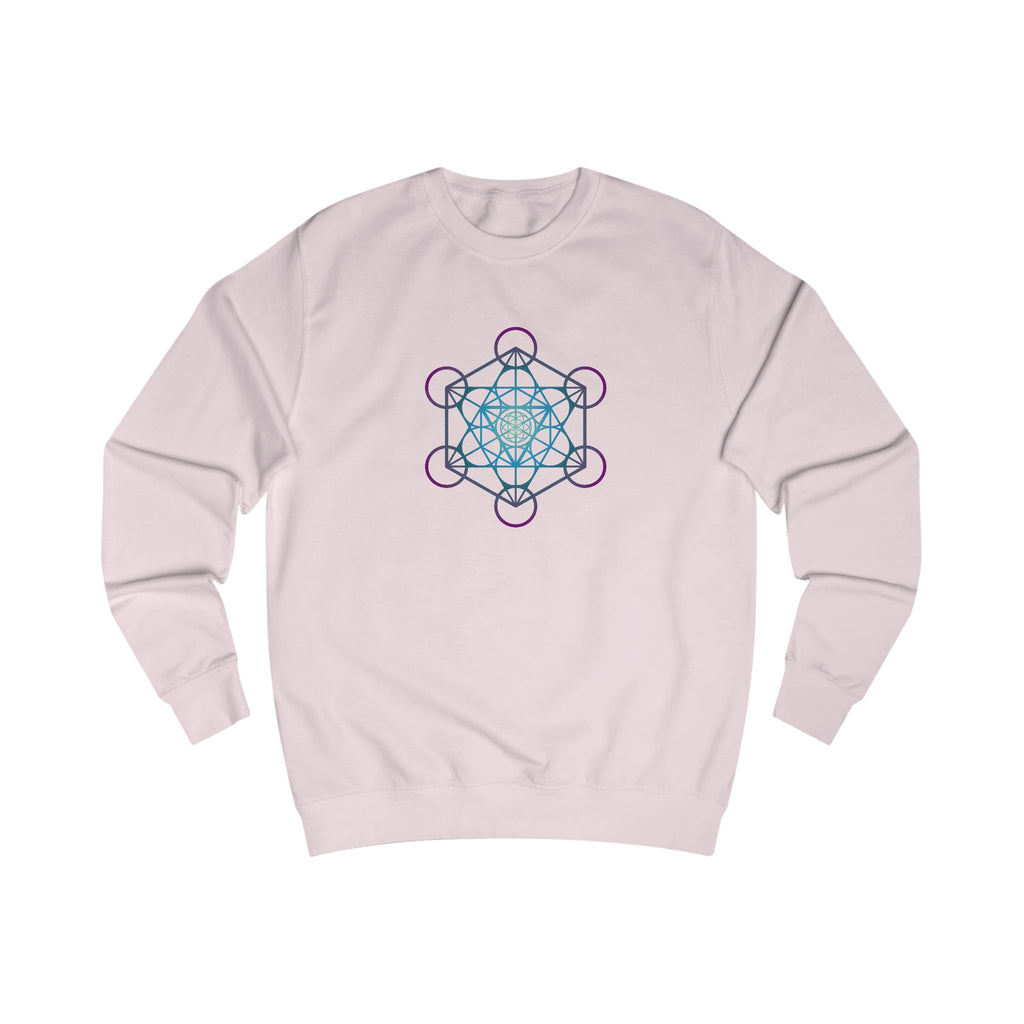 Metatron's Cube Sweatshirt — Sacred Geometry Pastel Spiritual Crewneck