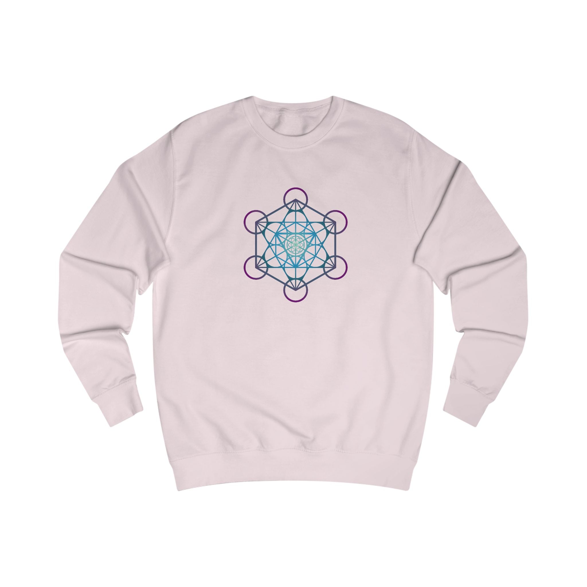 Metatron's Cube Sweatshirt — Sacred Geometry Pastel Spiritual Crewneck