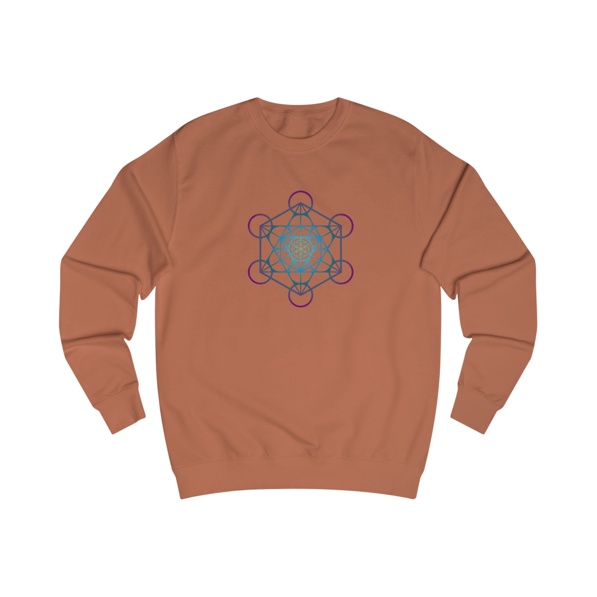 Metatron's Cube Sweatshirt — Sacred Geometry Pastel Spiritual Crewneck