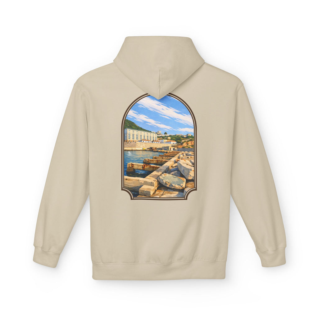 Gibraltar El Rolli Hoodie — Premium Harbor Window Art Hoodie | Gibraltar Heritage Apparel