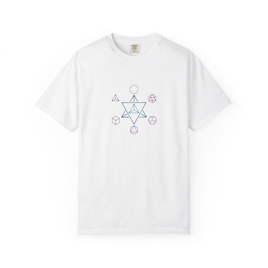 Elemental Platonic Solids T-Shirt — Sacred Geometry Elements Tee | Minimalist Design