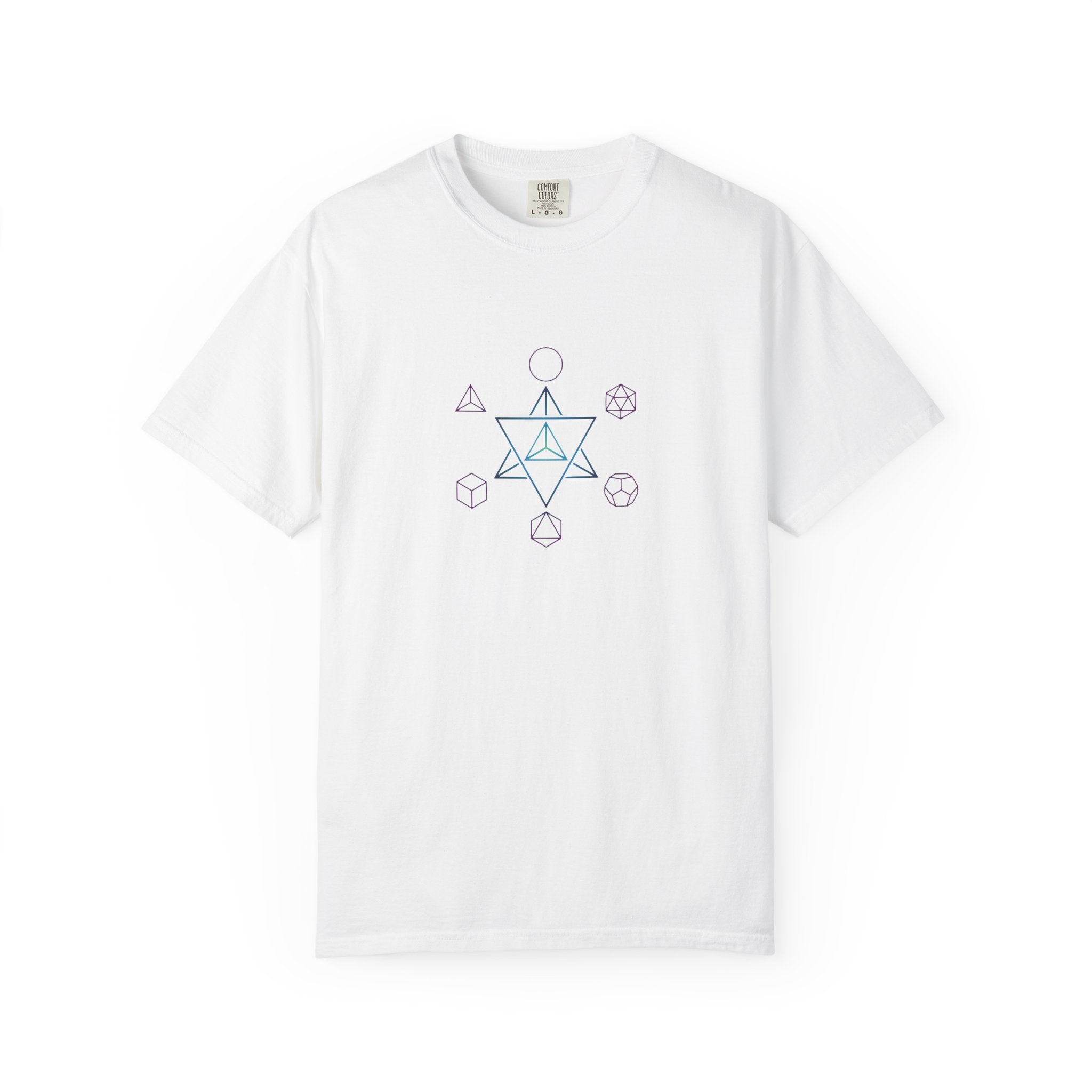 Elemental Platonic Solids T-Shirt — Sacred Geometry Elements Tee | Minimalist Design
