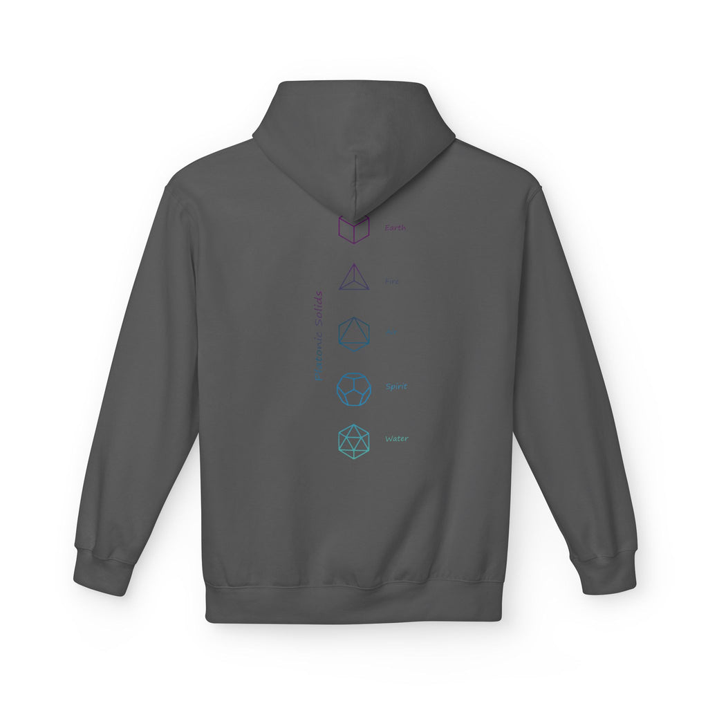 Merkabah Sacred Geometry Hoodie — Minimalist Platonic Solids Elemental Design