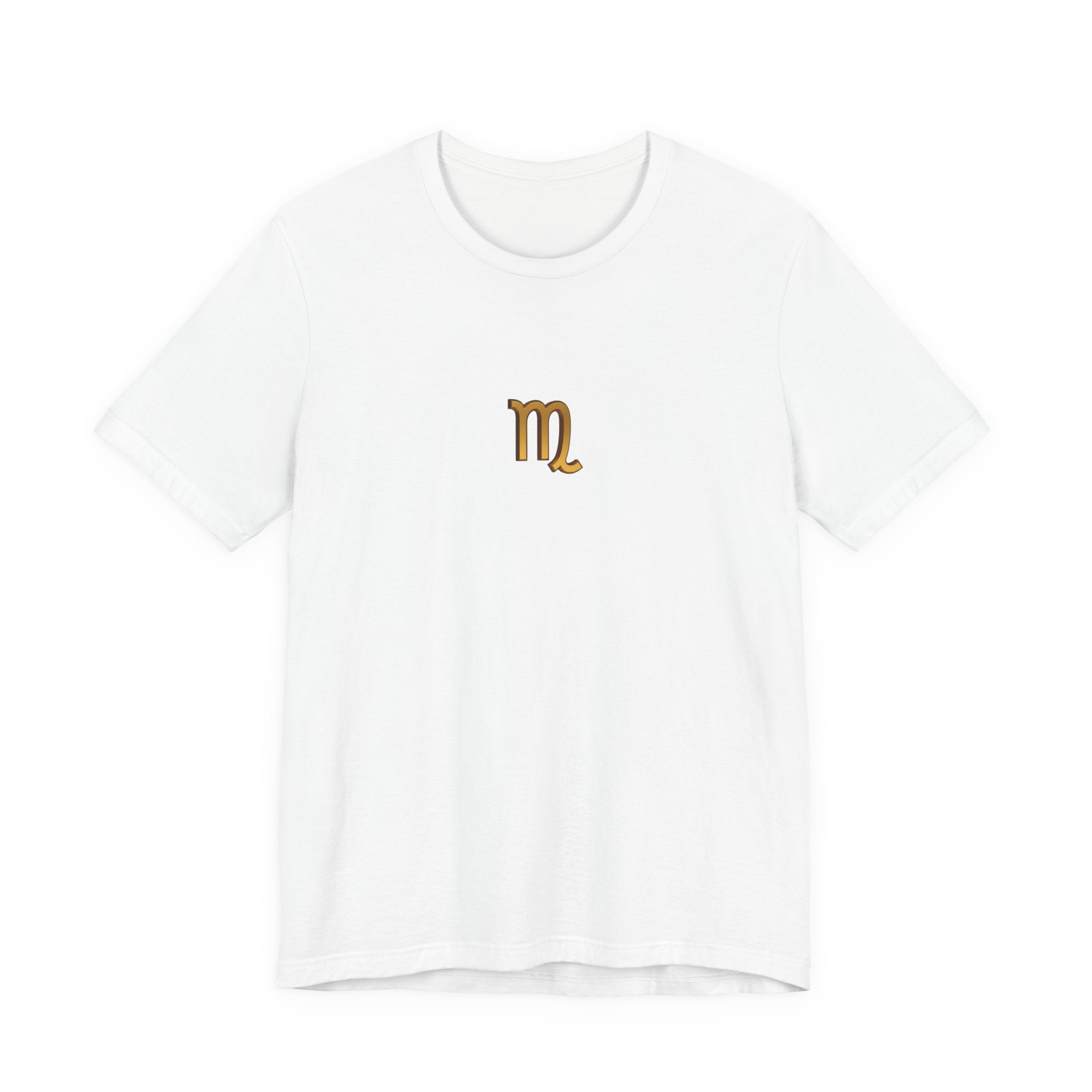 Virgo Zodiac T-Shirt — Minimal Gold Virgo Symbol Tee