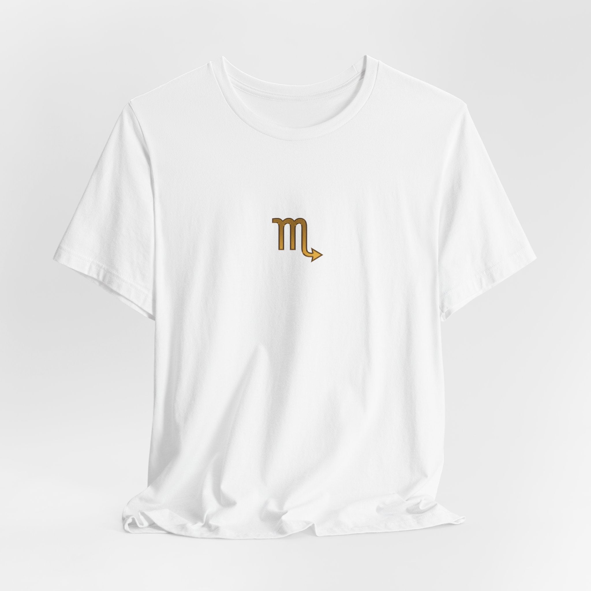 Scorpio Zodiac Tee — Minimal Gold Symbol Shirt