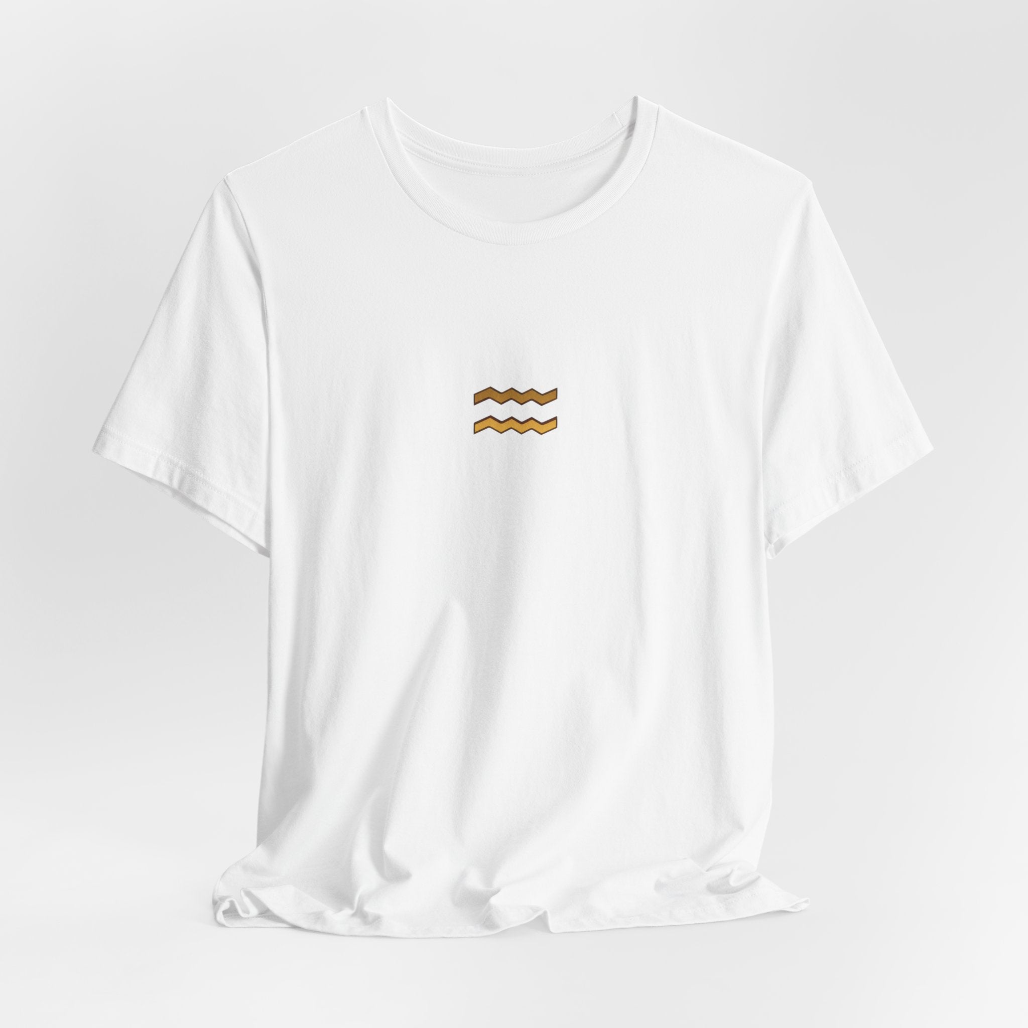 Aquarius Zodiac T-Shirt — Minimal Gold Aquarius Symbol Tee