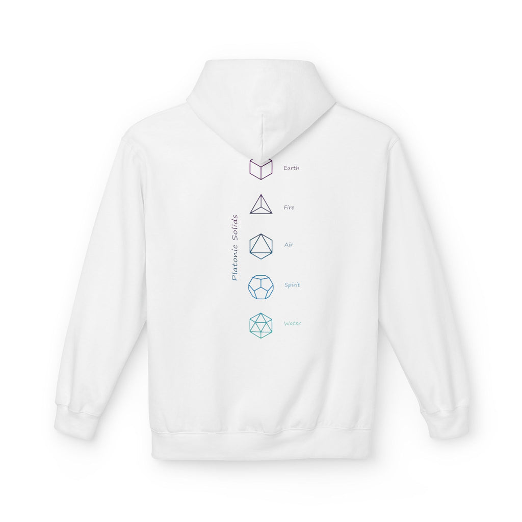 Merkabah Sacred Geometry Hoodie — Minimalist Platonic Solids Elemental Design