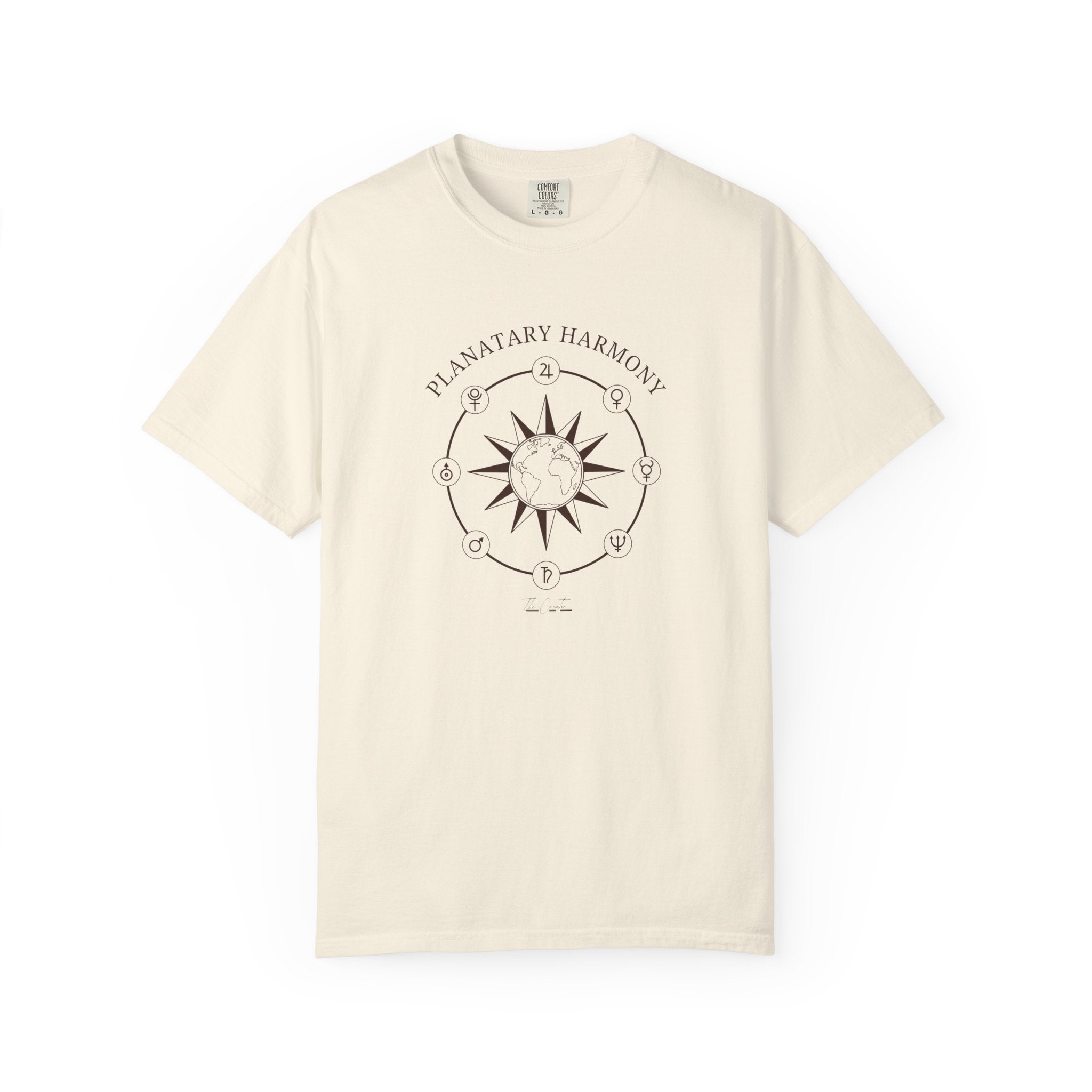 Planetary Harmony T-Shirt — Compass Sun Graphic Tee | Celestial Design