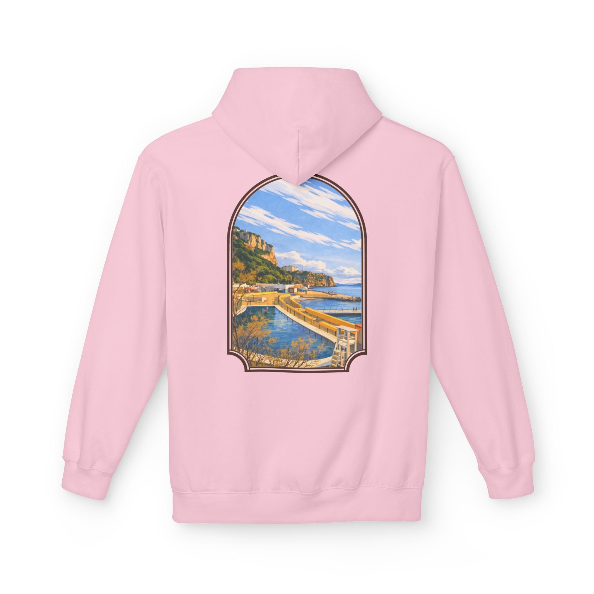 Gibraltar El Quarri Hoodie — Premium Seascape Window Art Hoodie | Gibraltar Heritage Apparel