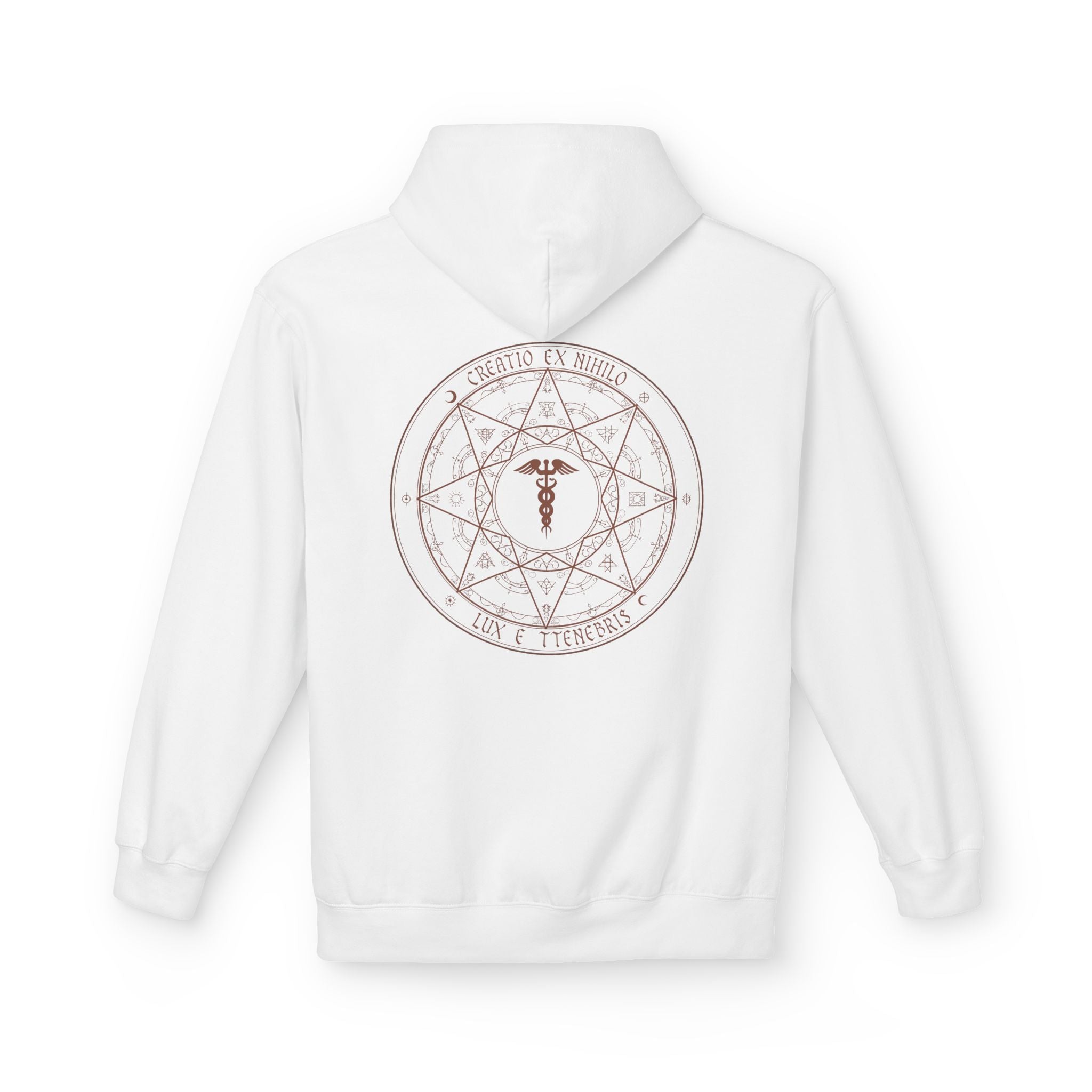 Creatio Ex Nihilo Caduceus Hoodie — Alchemical Hermetic Symbol Back Print