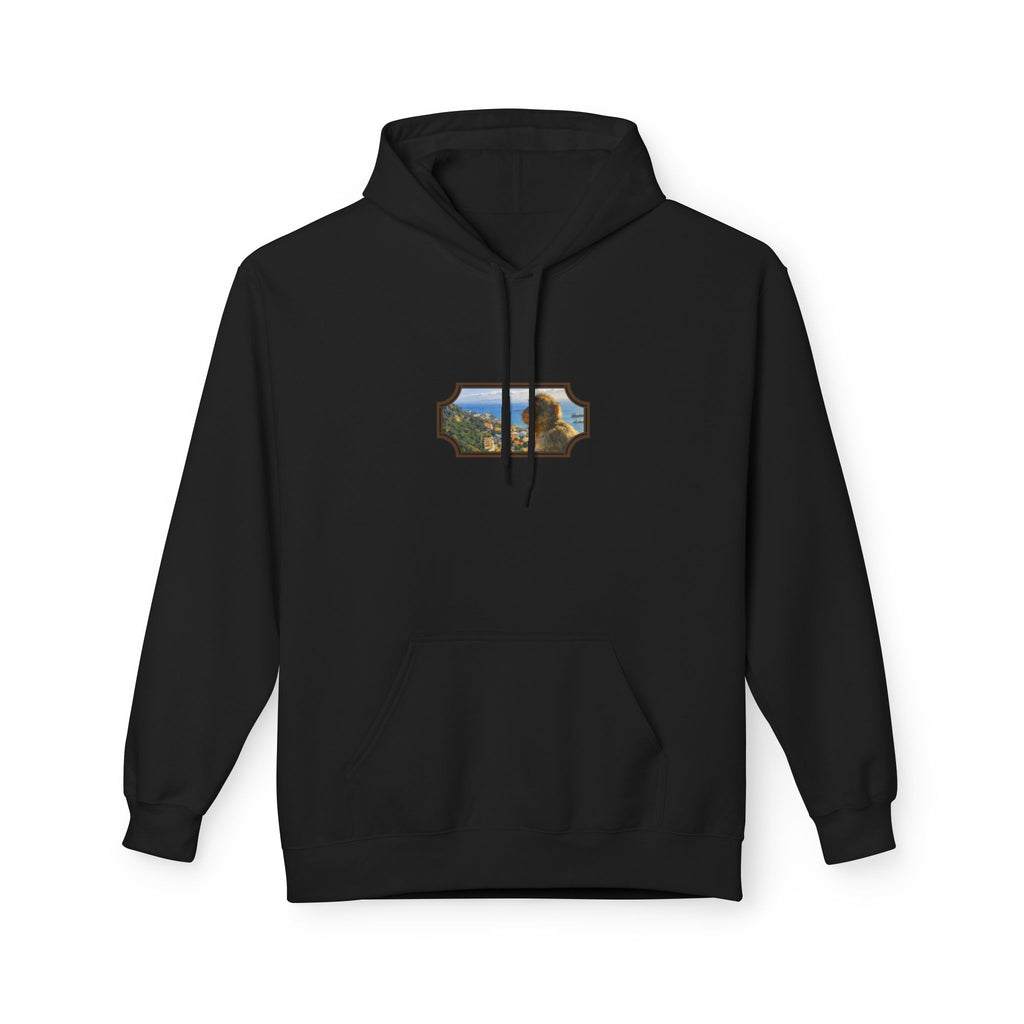 Gibraltar Sitting Barbary Macaque Hoodie — Wildlife Monkey Art Premium Fleece Sweatshirt