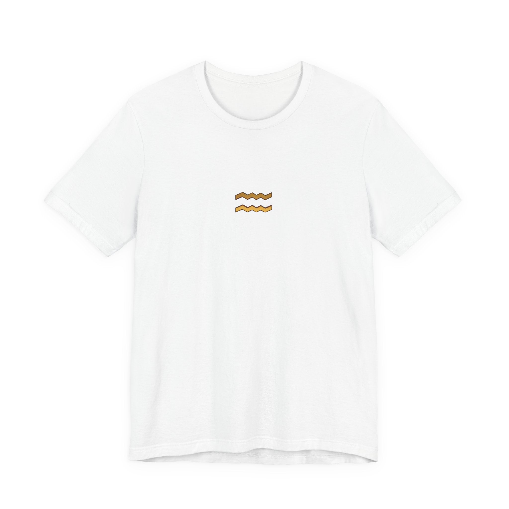 Aquarius Zodiac T-Shirt — Minimal Gold Aquarius Symbol Tee