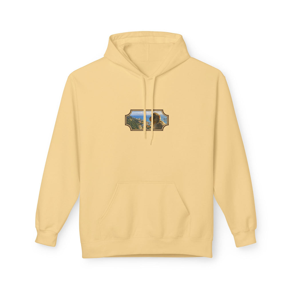 Gibraltar Sitting Barbary Macaque Hoodie — Wildlife Monkey Art Premium Fleece Sweatshirt