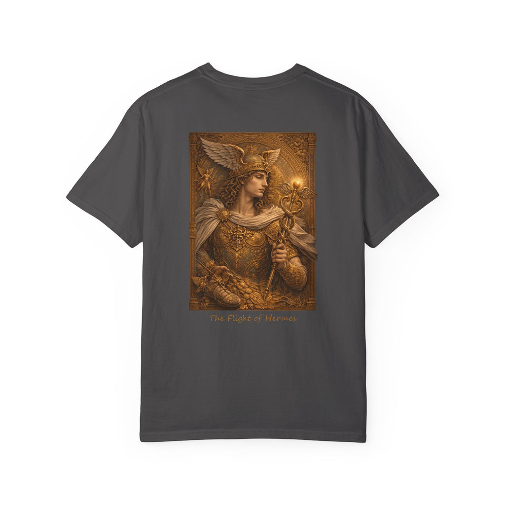The Flight of Hermes T-Shirt — Greek God Mythology Art Tee | Hermes Messenger
