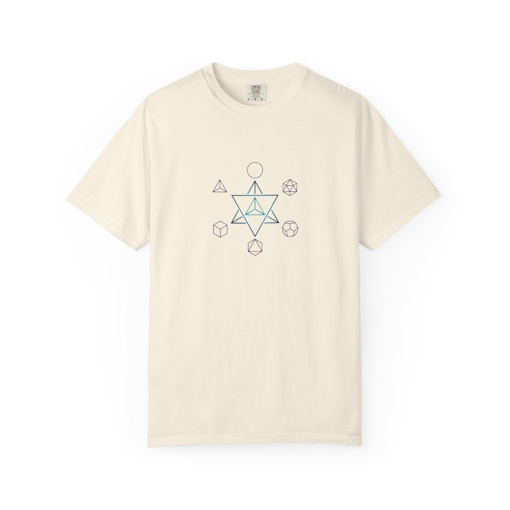 Elemental Platonic Solids T-Shirt — Sacred Geometry Elements Tee | Minimalist Design