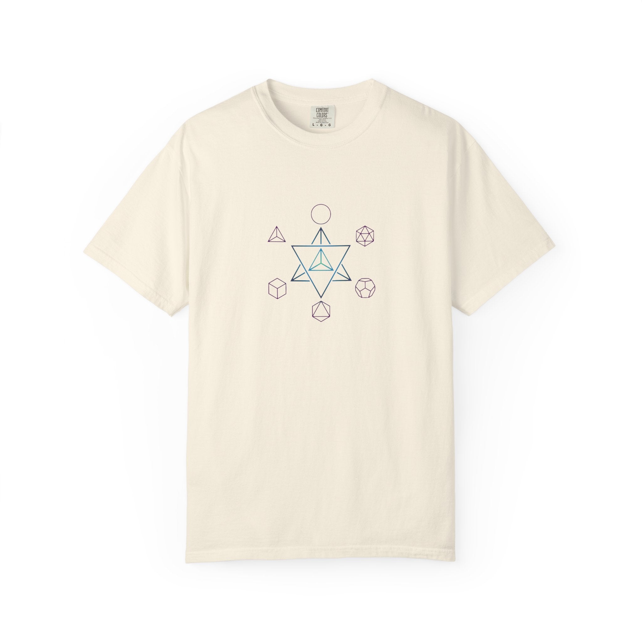 Elemental Platonic Solids T-Shirt — Sacred Geometry Elements Tee | Minimalist Design